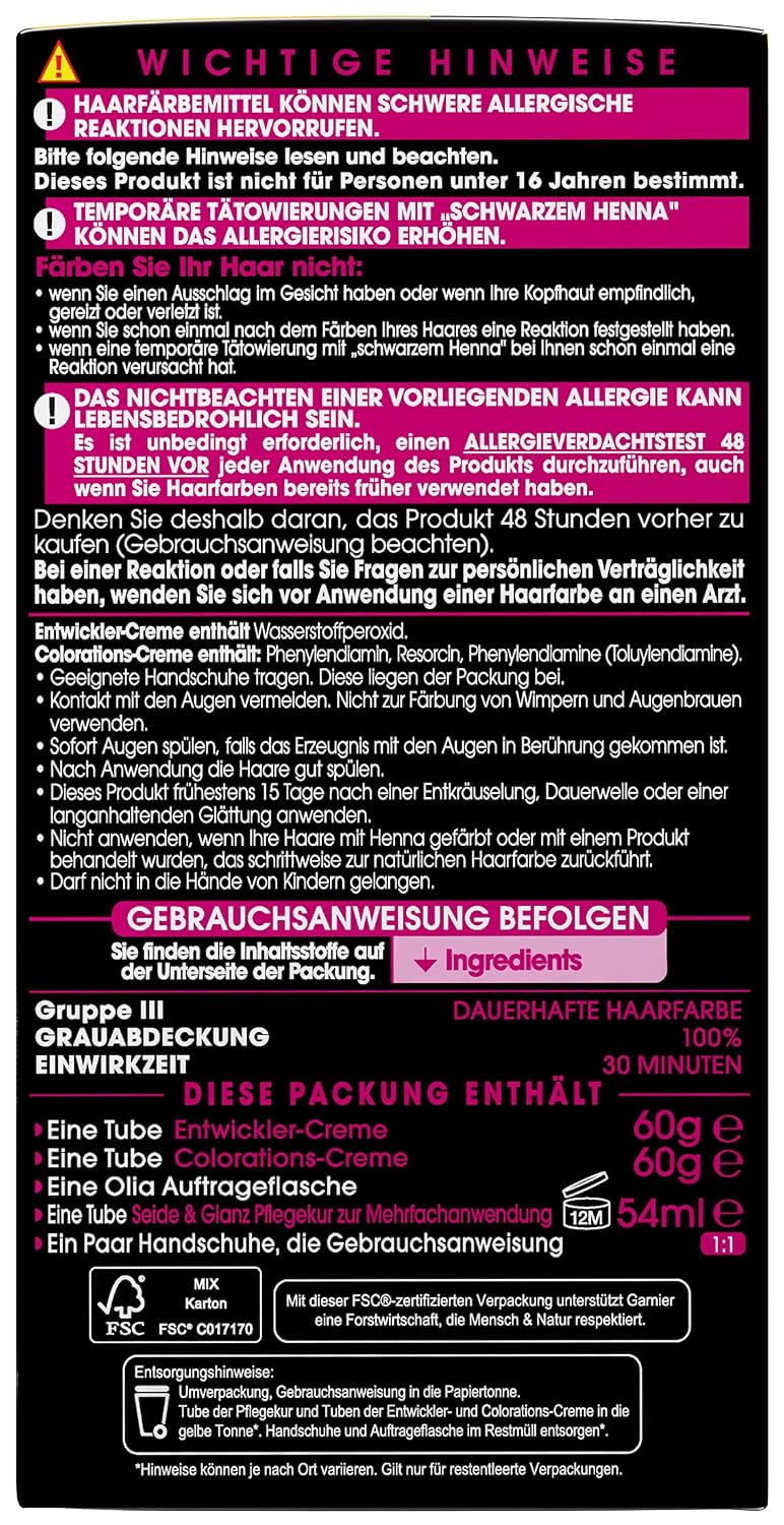 Thumbnail 4 de Garnier Olia Dauerhafte Haarfarbe ohne Ammoniak 6.0 Hellbraun (Packung mit 2), inkl. Pflegekur