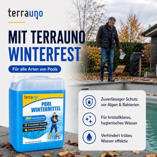 Detalle 2 de TerraUno Pool Wintermittel flüssig 5 L – 3 in 1 Überwinterungsmittel