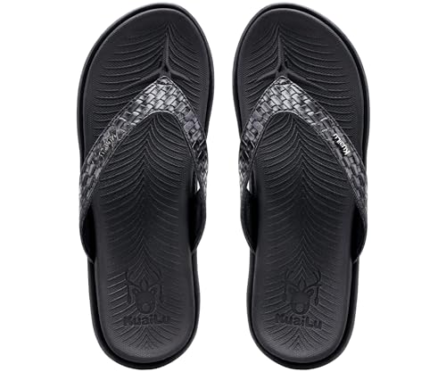 Thumbnail 8 de KuaiLu Women’s Flip Flops with Arch Support: Comfortable Walking Sandals (Size 5, Black)