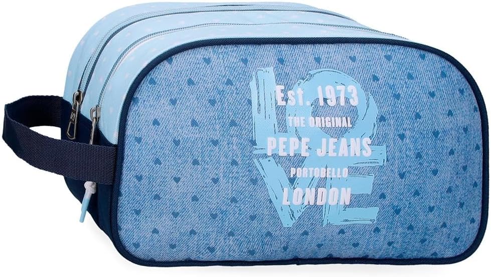 Detalle de Pepe Jeans Noni Denim Astuccio: beauty case in poliestere con due scomparti e tasche