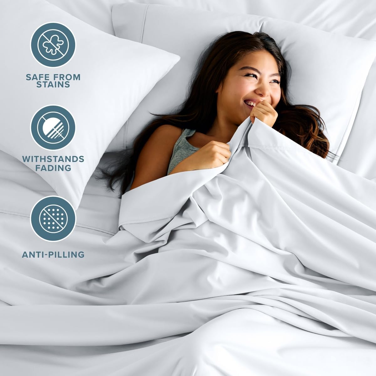 Thumbnail 4 de Bare Home Twin XL Sheet Set: 1800 Ultra-Soft Microfiber, Deep Pockets, 3-Piece Comfort
