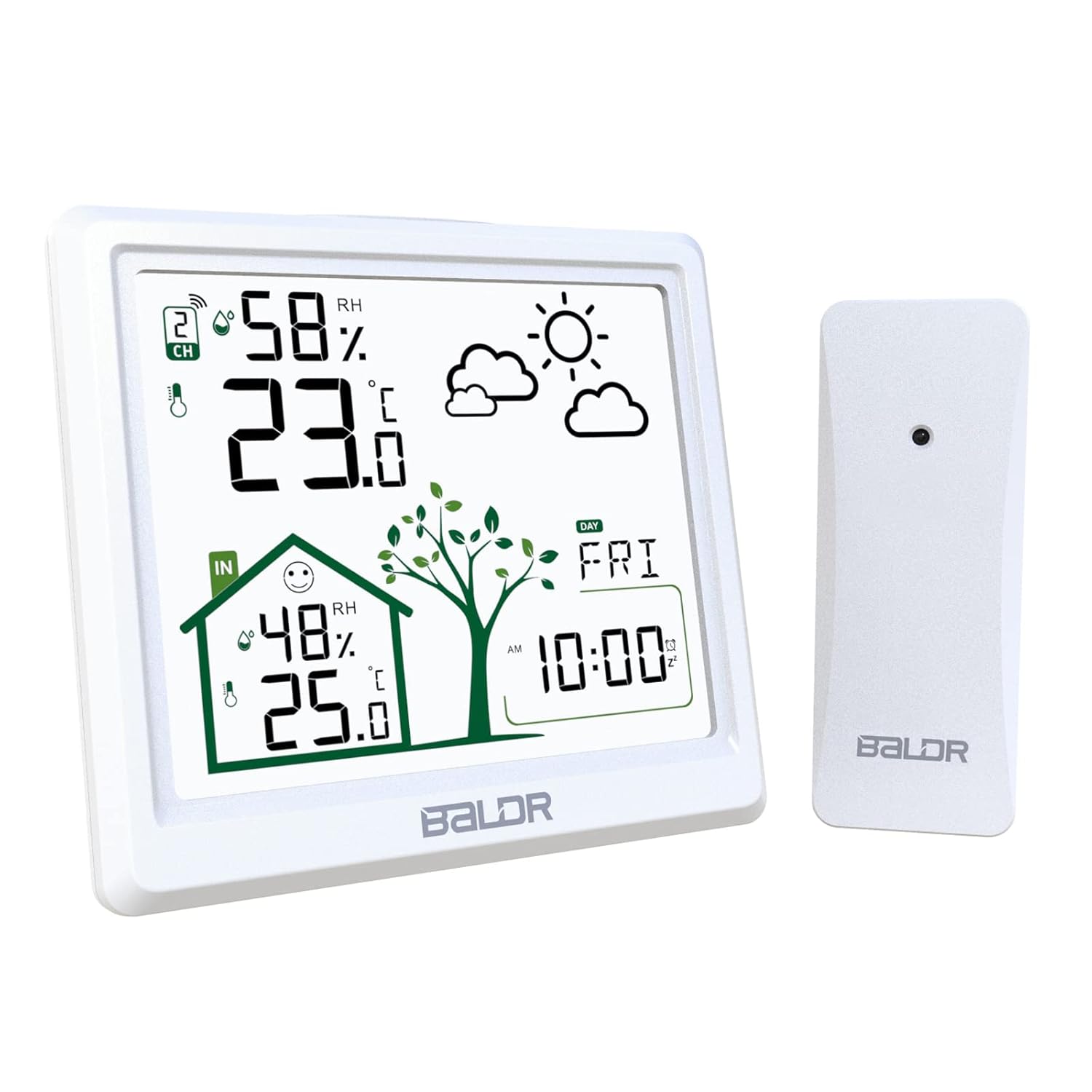 Thumbnail 6 de LEVIPE Stazione Meteorologica wireless con sensore esterno – schermo 4,9'', sveglia e previsioni del tempo