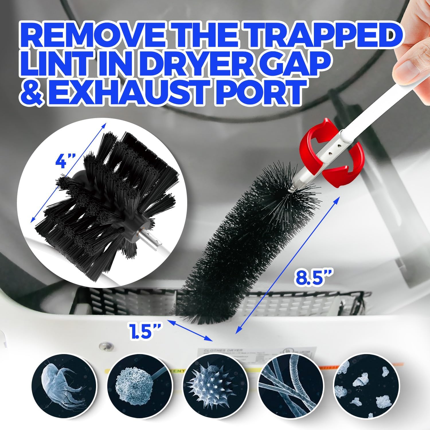 Detalle 2 de Holikme 30 Feet Dryer Vent Cleaner Kit