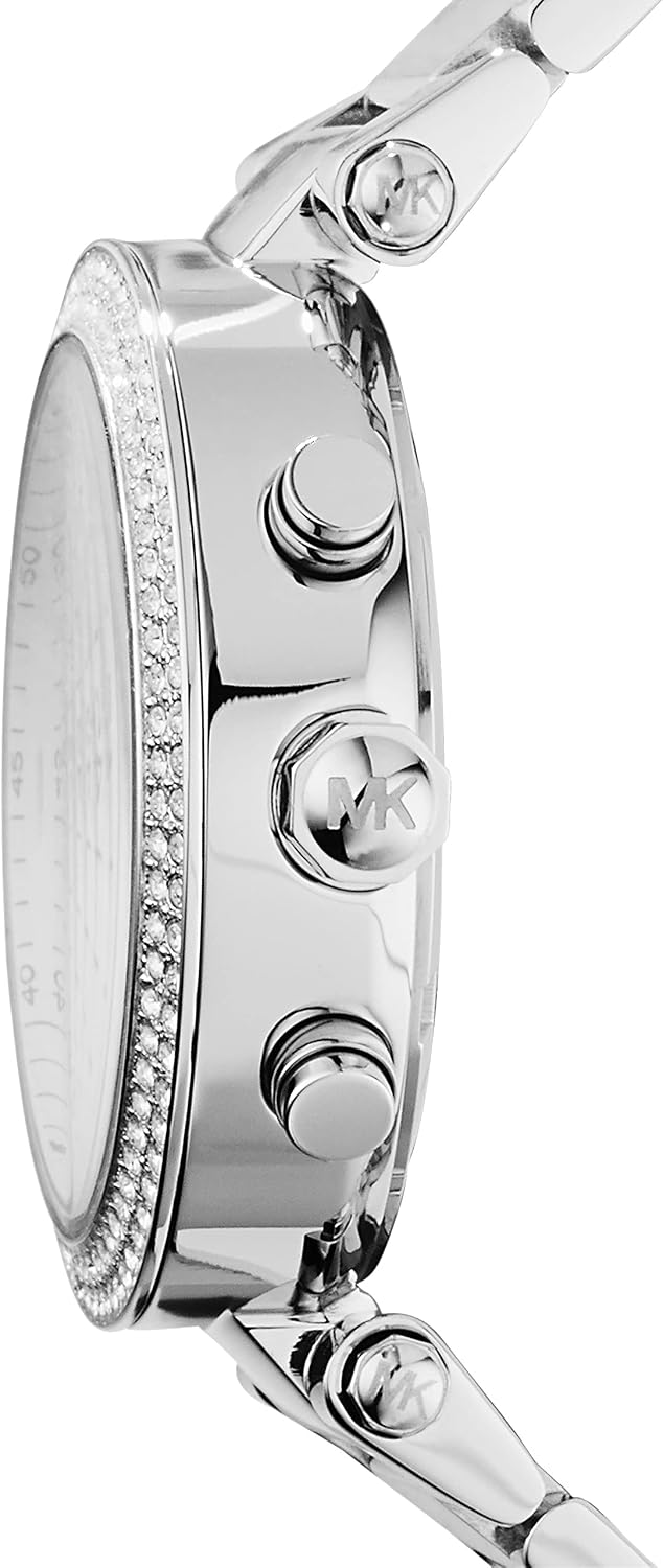 Thumbnail 1 de Michael Kors Parker Damenarmbanduhr – Quarz-Chronograph, Edelstahlgehäuse, silbernes Zifferblatt