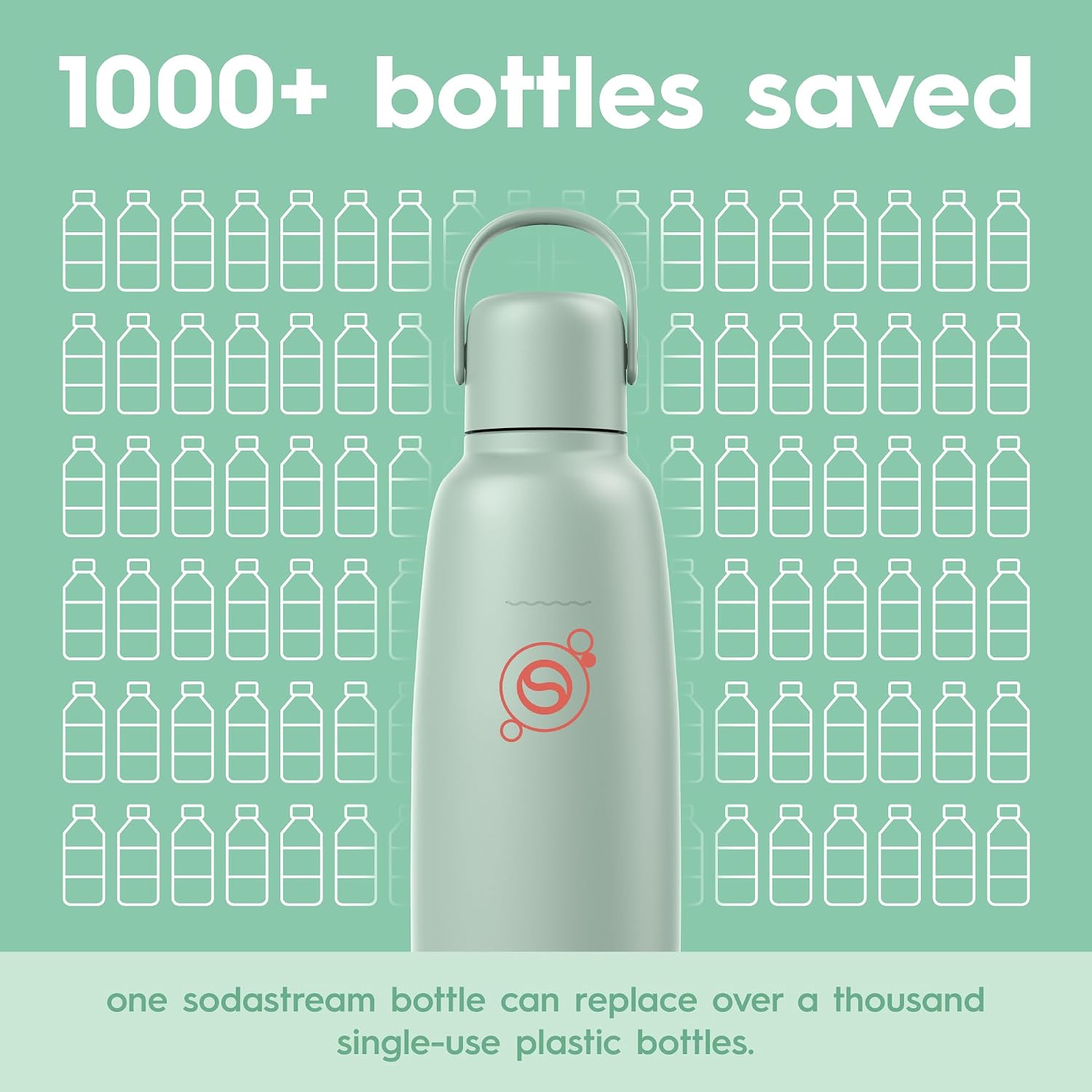 Detalle 2 de SodaStream carbonated water bottle, stainless steel