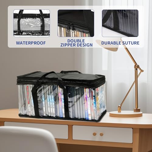 Thumbnail 3 de DYUEE 6Pack Transparent DVD Storage Bags – Clear PVC Media Organizer for 240 Discs