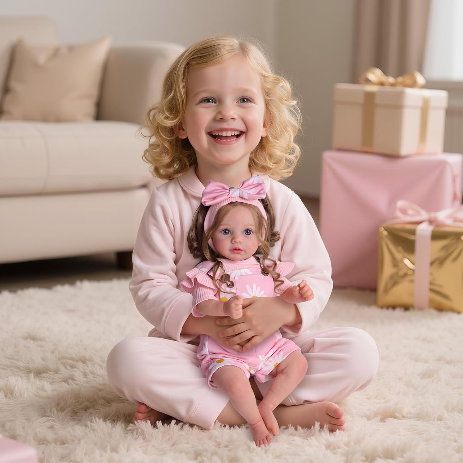 Detalle 2 de BABESIDE Reborn Baby Dolls, 20-Inch Soft Cloth Body with Rooted Hair and Open Eyes