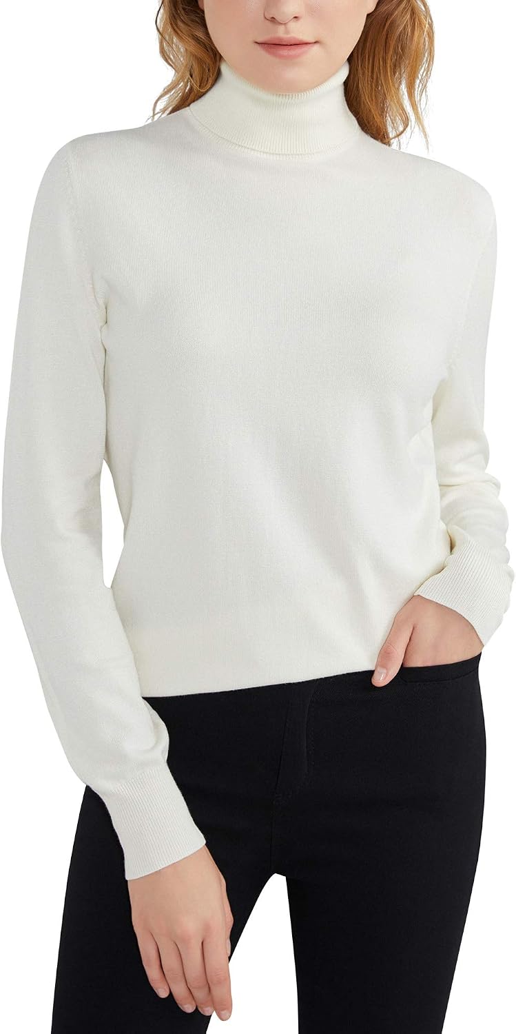 Detalle 2 de Woolen Bloom Women's Polo Neck Jumper: Turtleneck Long Sleeve Chunky Knit