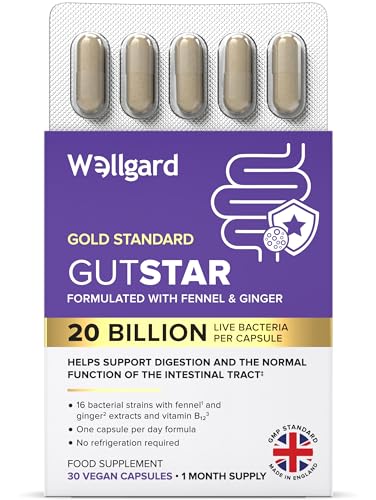 Detalle de Wellgard Gutstar Bio Cultures for Gut Health, 20 Billion CFU – 16 Strains | Vegan, UK Made