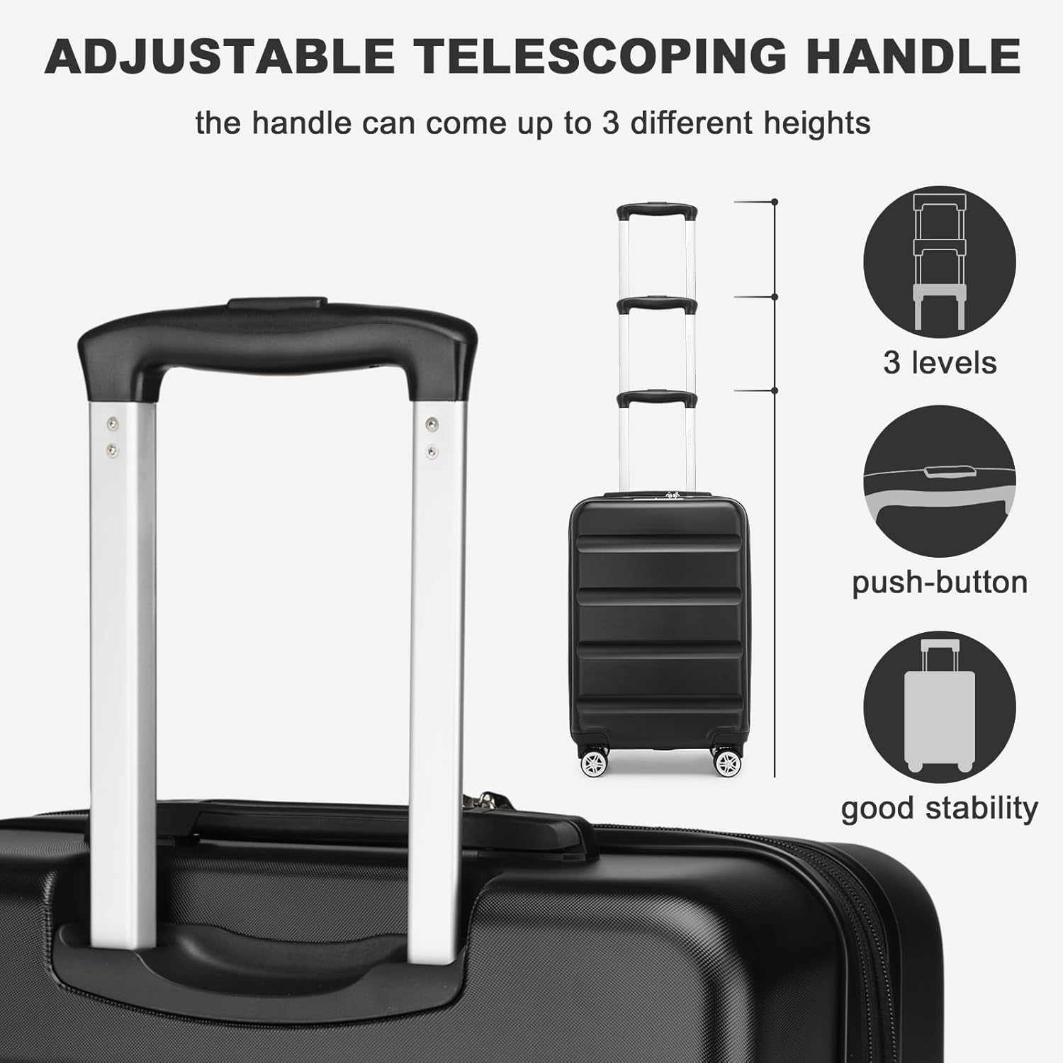 Thumbnail 3 de Kono 28 Inch Large Suitcase: Expandable Hard Shell with TSA Lock and 360° Wheels