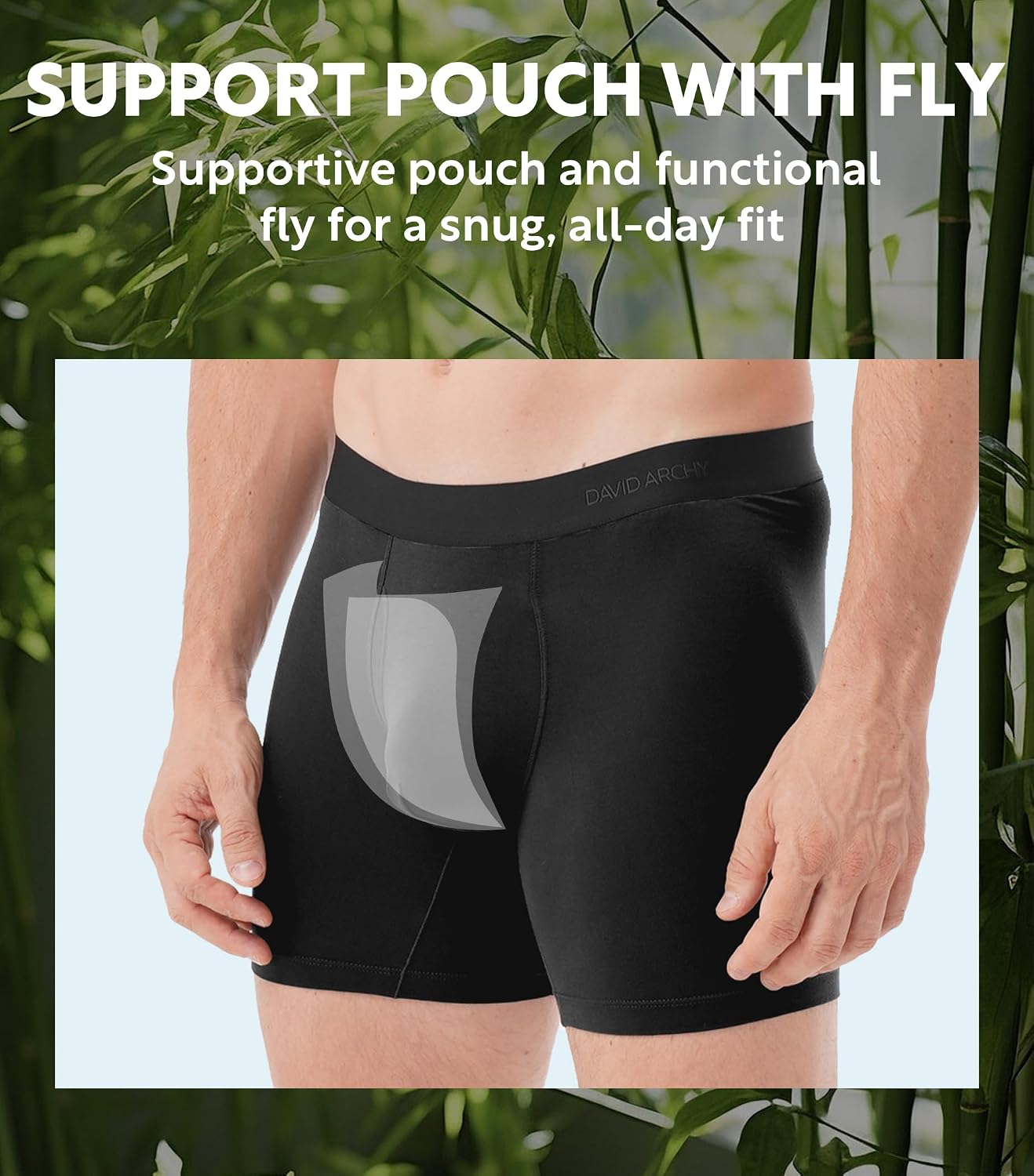 Detalle 2 de DAVID ARCHY Bamboo Rayon Boxer Briefs, Anti-Chafing, Cool Feel, 7-Pack