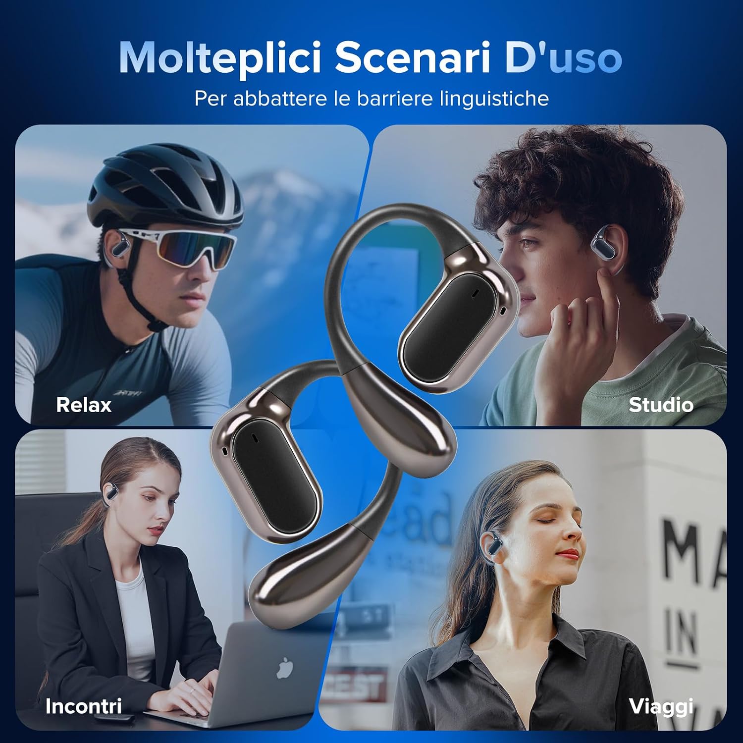 Thumbnail 6 de Cuffie Traduttore con Traduzione Simultanea a 145 Lingue – Auricolari Bluetooth 5.4 con ANC e AI integrata