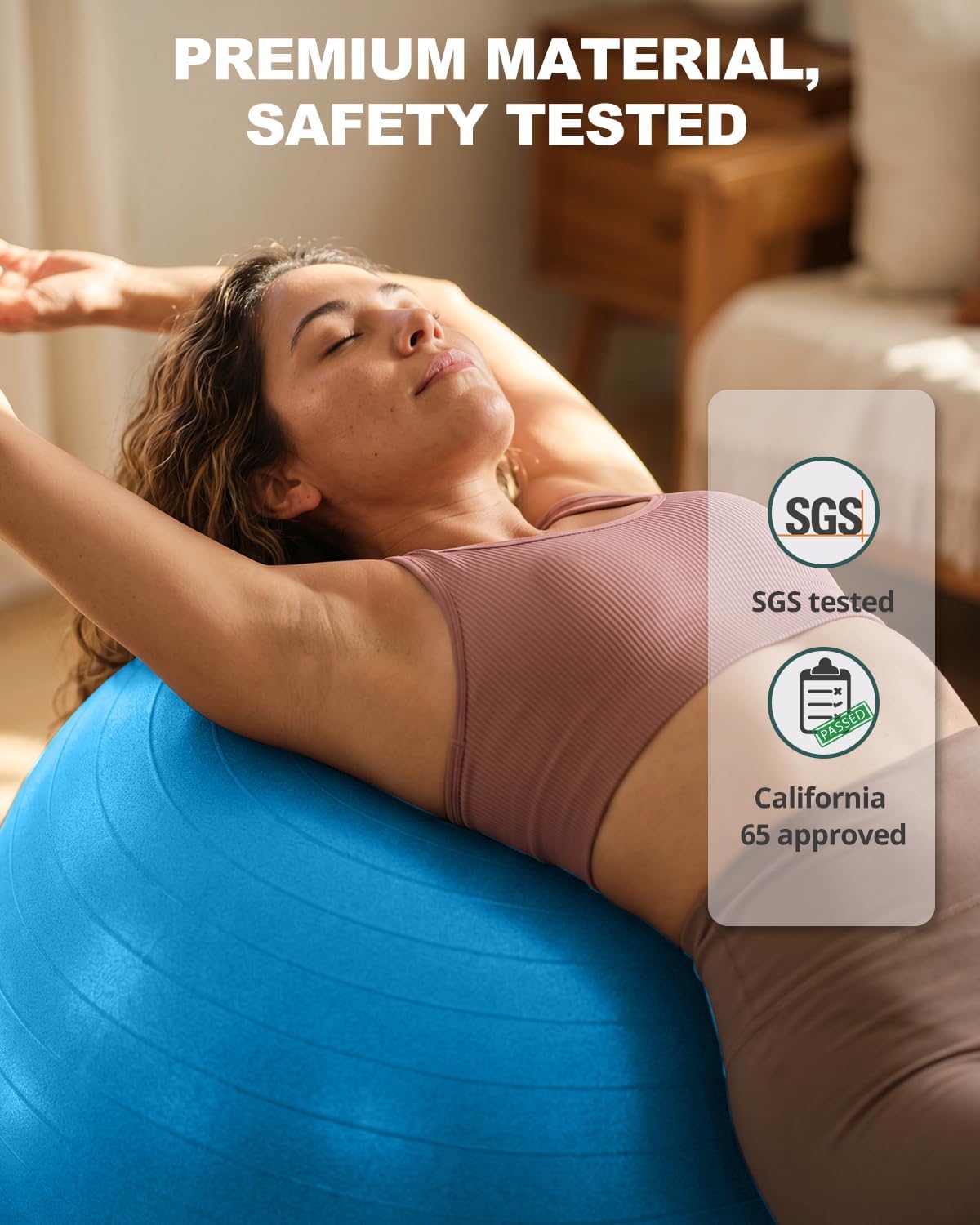 Thumbnail 6 de Trideer exercise ball, 65 cm PVC Yoga Ball with Non-Slip Frosted Grip