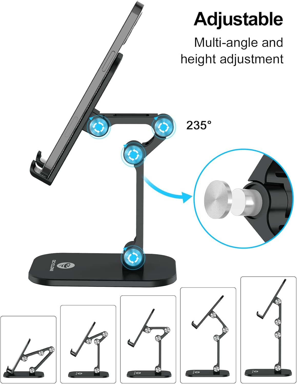 Thumbnail 1 de OCYCLONE Phone Stand Adjustable Height for 4.7–13"