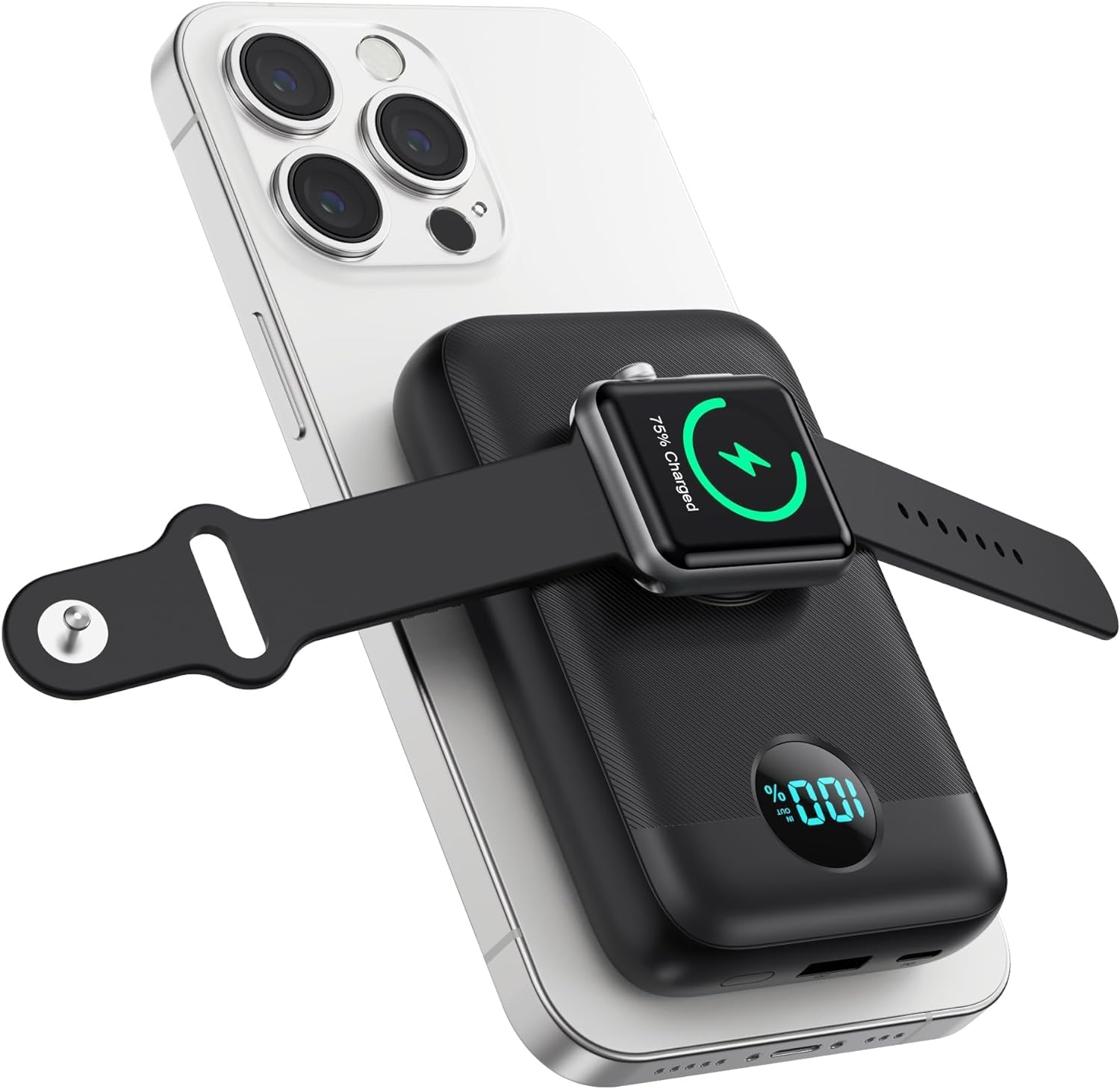 Detalle de Magnetic Power Bank 10800mAh 4-in-1 Wireless Portable Charger with iWatch Charger