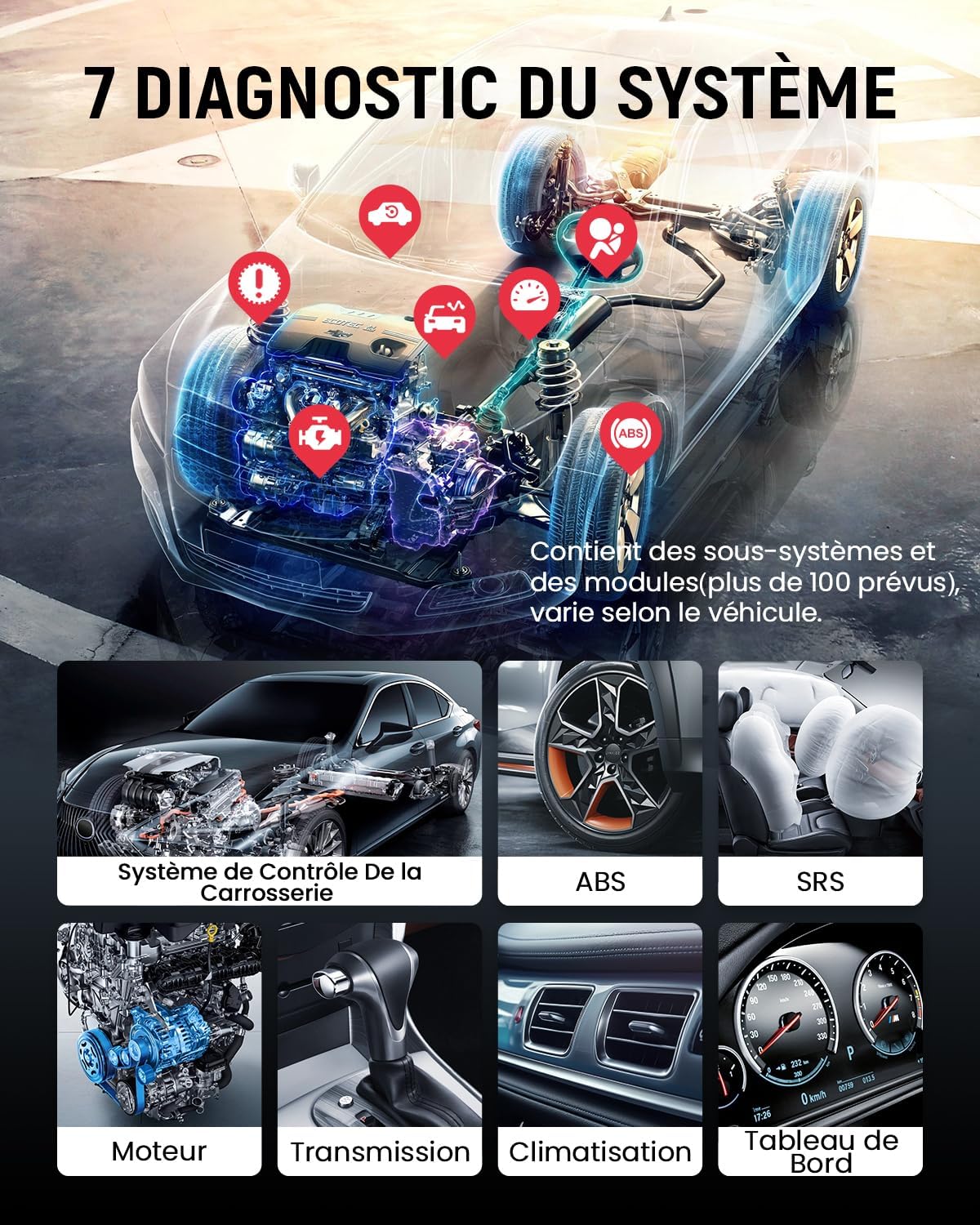 Thumbnail 2 de Thinkcar ThinkScan Plus S7 : valise diagnostic auto OBD2 française avec 28 services de réinitialisation