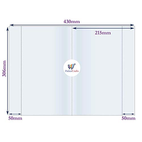 Detalle 2 de Habercrafts A4 Book Cover Protectors – Clear 12-pack, 150µm Thick