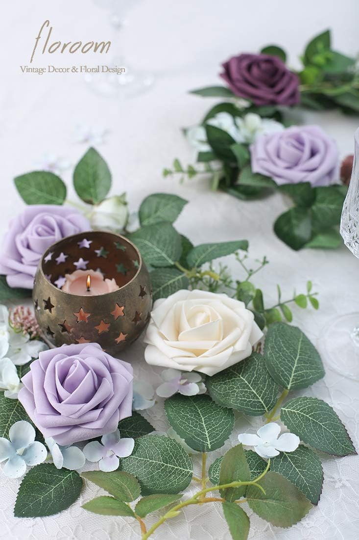 Thumbnail 3 de Floroom 50pcs Real Looking Cream Foam Roses with Stems – DIY Wedding & Event Floral Pack
