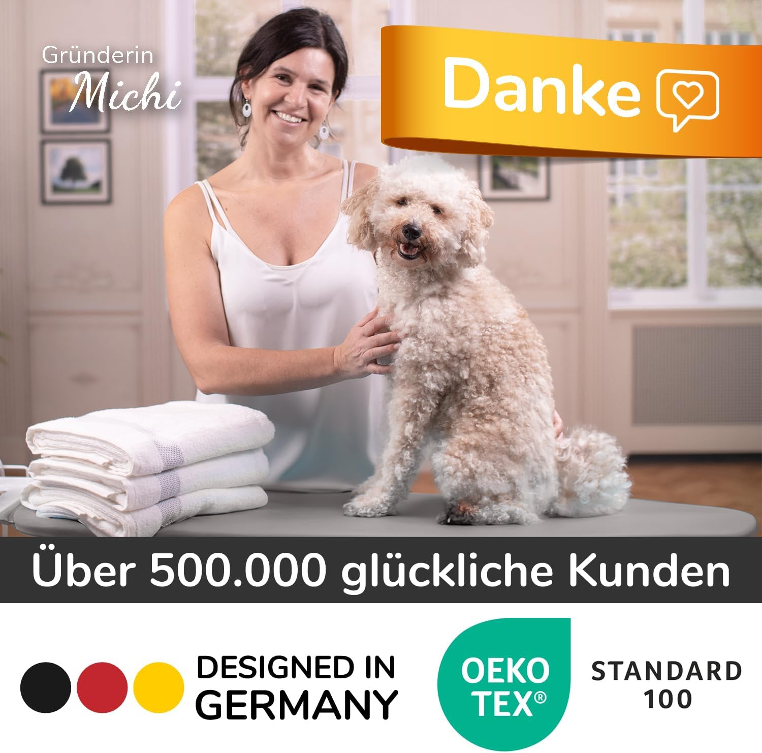 Thumbnail 4 de Super Soft 5 Schichten Turbo-Bügelbrettbezug 140x40 (XXL) – ÖKOTEX Baumwoll-Polsterung, EasyFit+Spanner, Made in Europe