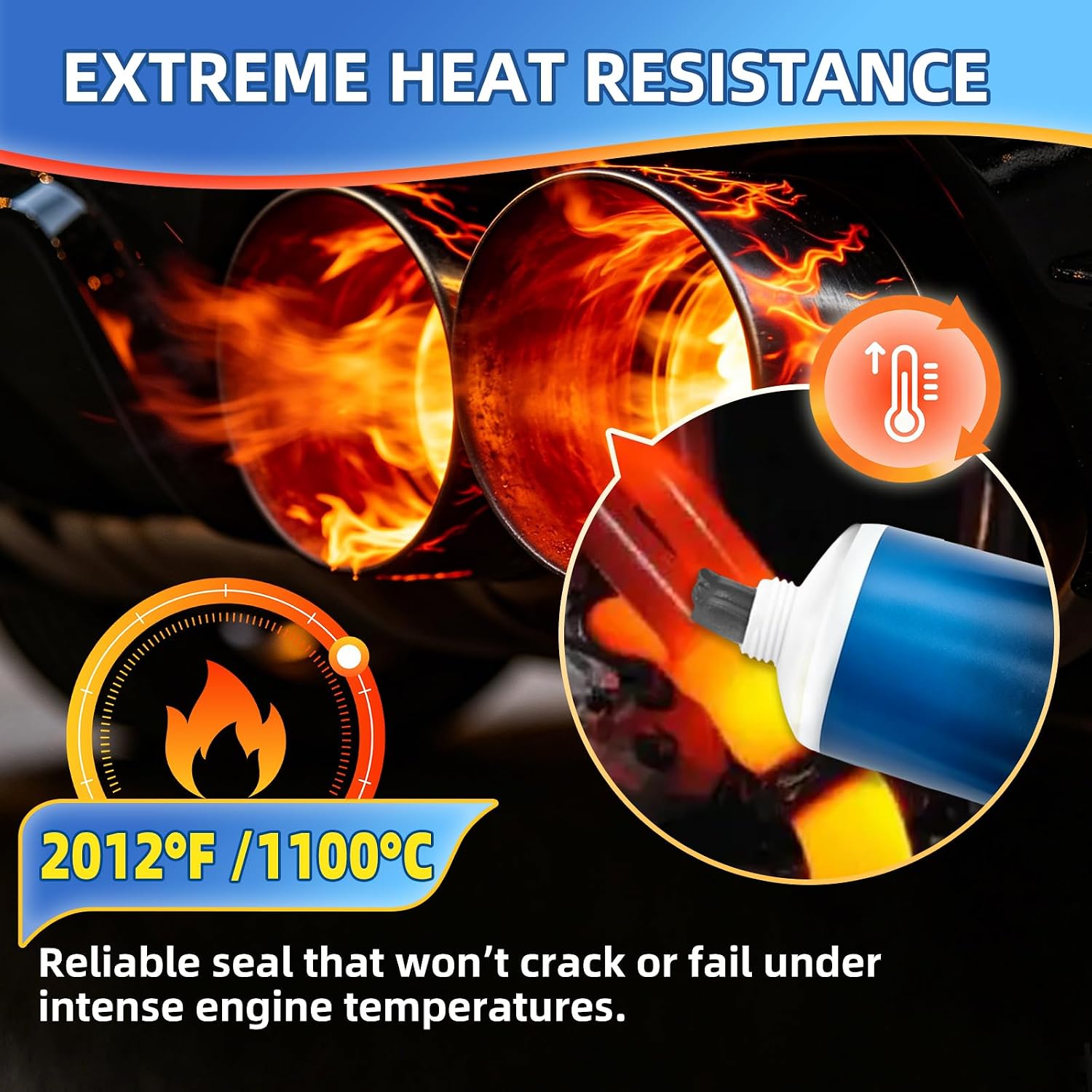 Detalle 2 de NASCA High Temp Exhaust Sealant, 5.3 oz Muffler Repair Paste, 2012°F Heat Resistance