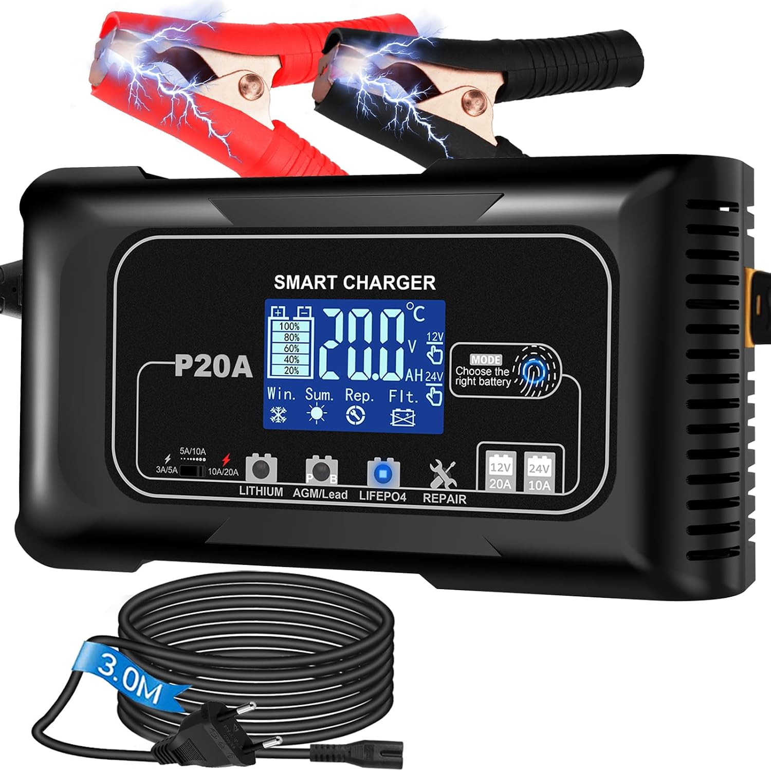 Detalle de 20A Autobatterie Ladegerät 12V/24V