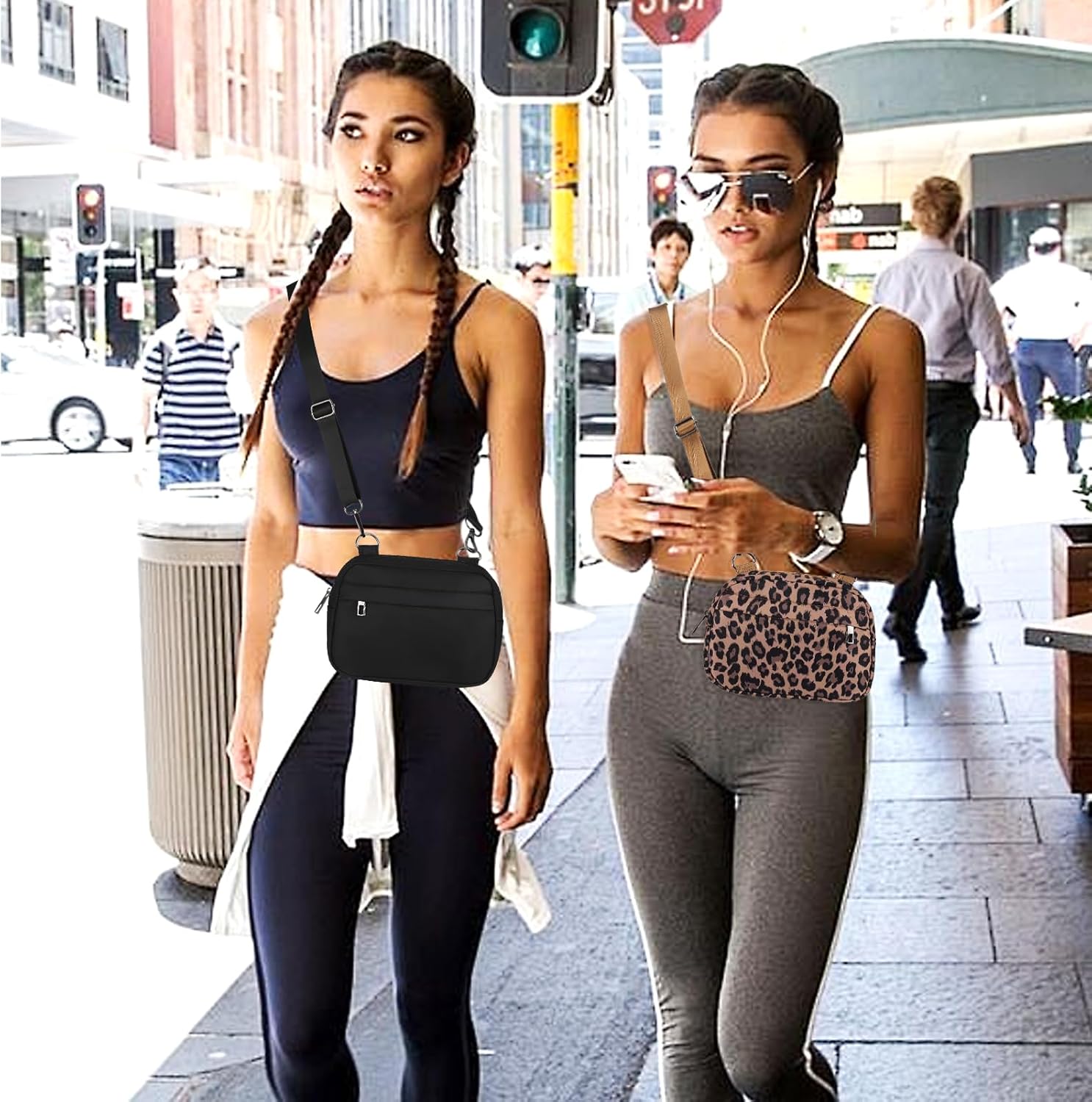Thumbnail 1 de MAXTOP Small Crossbody Bag for Women and Men | Leopard Brown Leather-Style Fanny Pack with Adjustable Strap