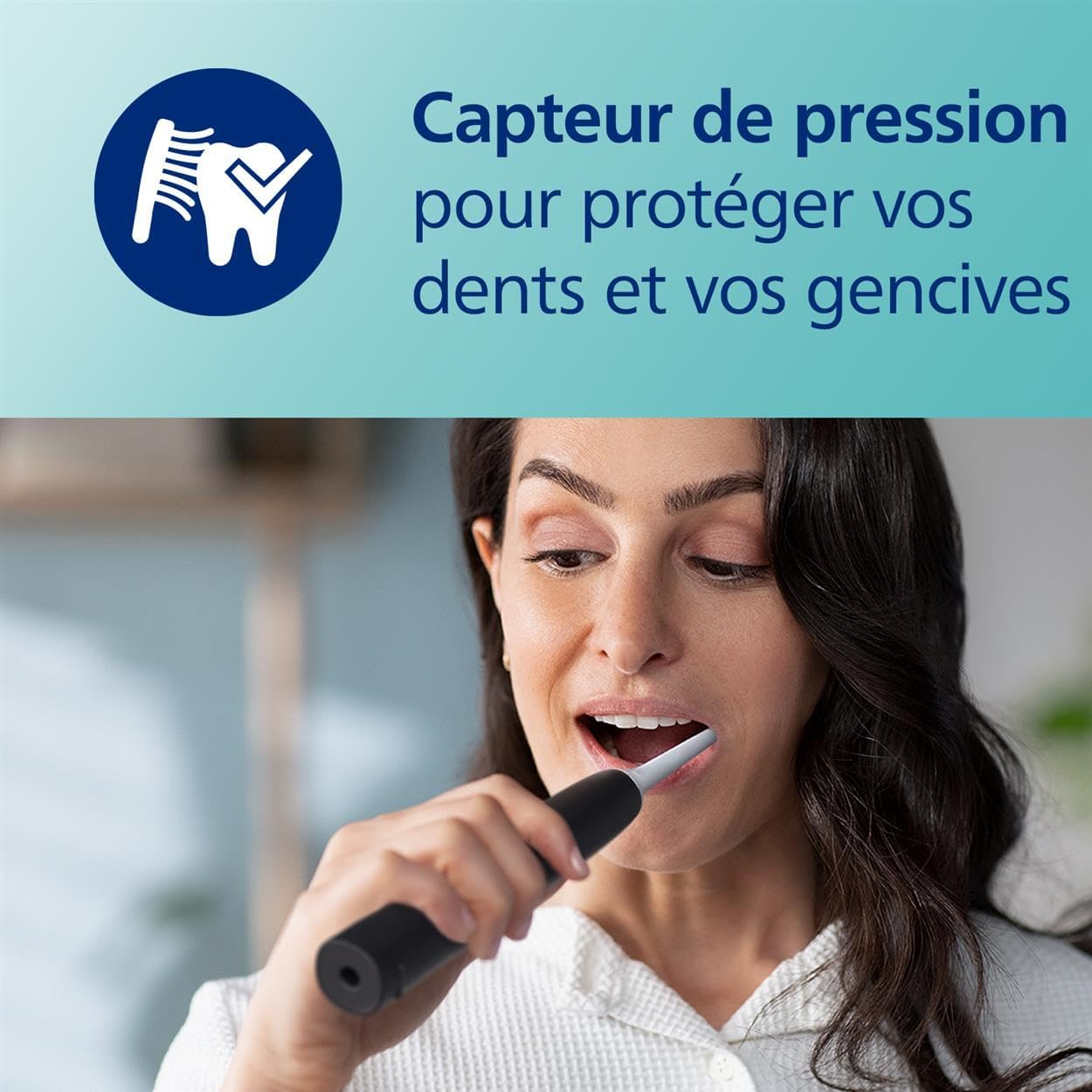 Detalle 2 de Philips Sonicare 3100, brosse à dents électrique sonique – pack 2 (HX3675/15) en rose pastel et noir