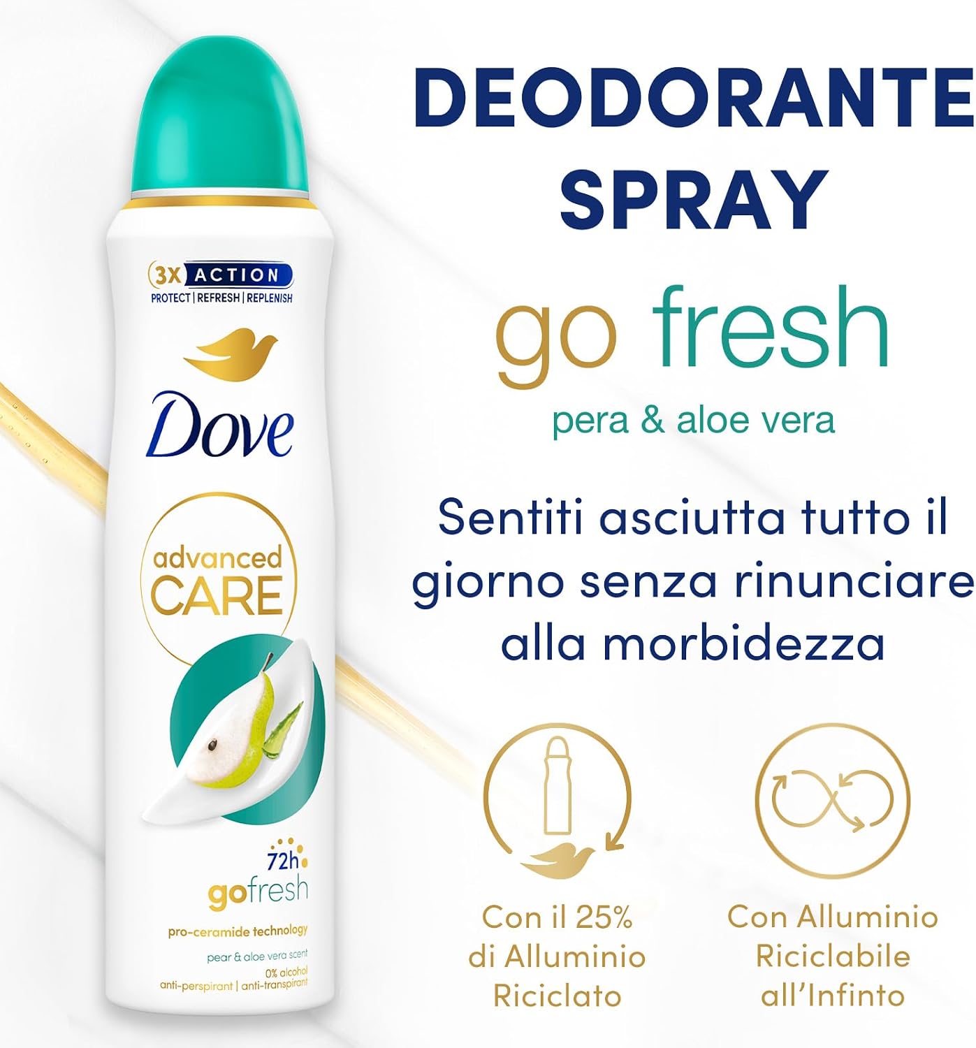 Thumbnail 2 de Dove Advanced Care Go Fresh spray deodorante 6×150 ml