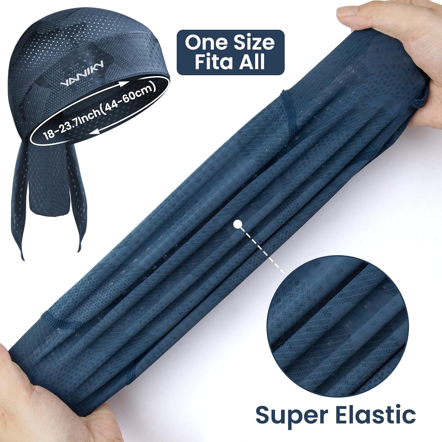 Detalle de YANIKY Sports Bandana Cap UV Schutz – Atmungsaktiv, schnelltrocknend und vielseitig einsetzbar
