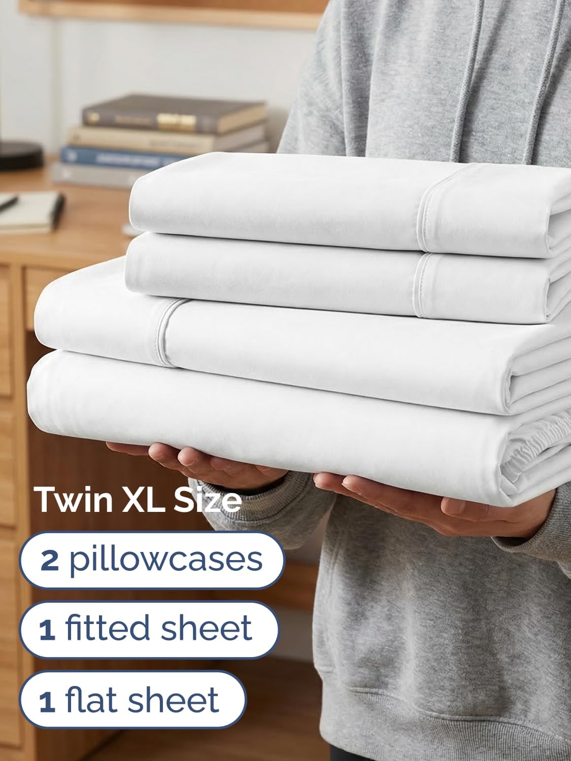 Thumbnail 3 de CGK Unlimited 21InchTwinXLWhite Twin XL Sheet Set, Microfibre, White