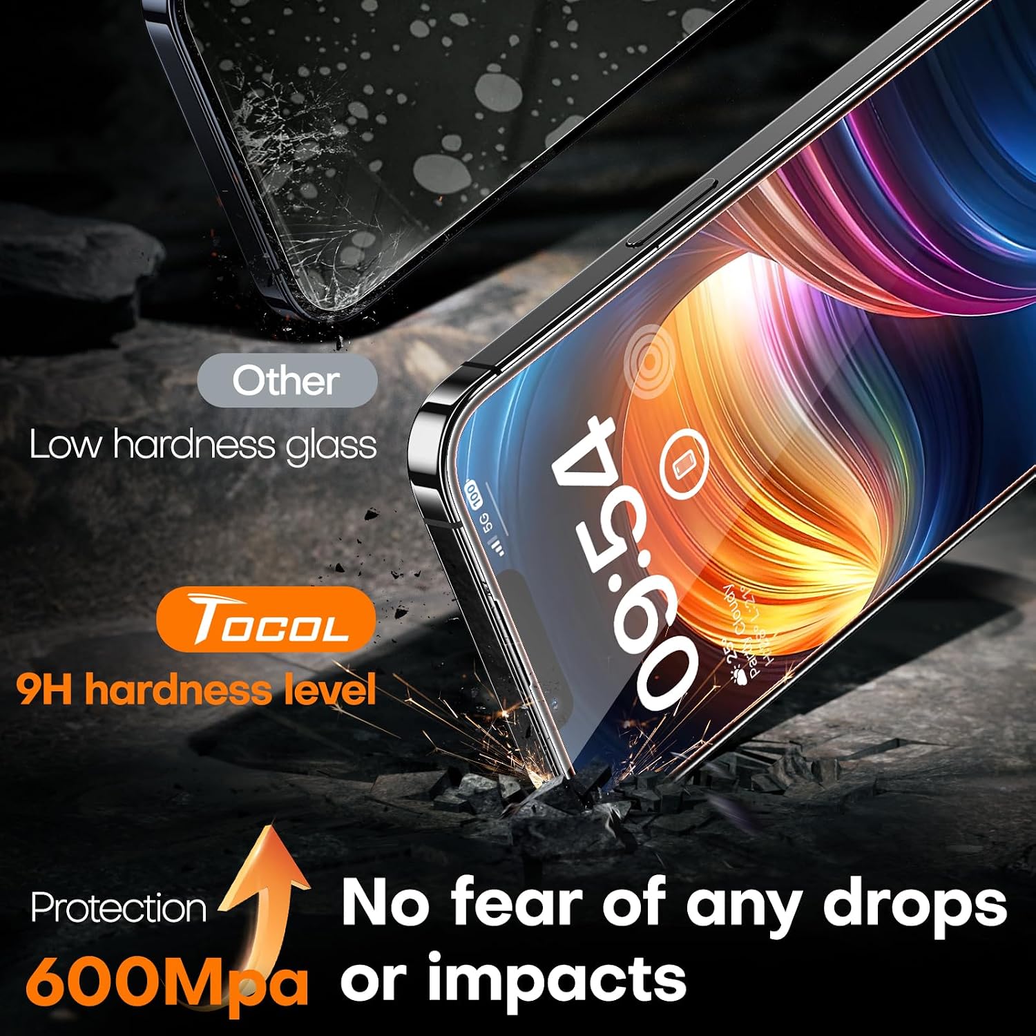 Detalle 2 de TOCOL for iPhone 14 screen protector 9H