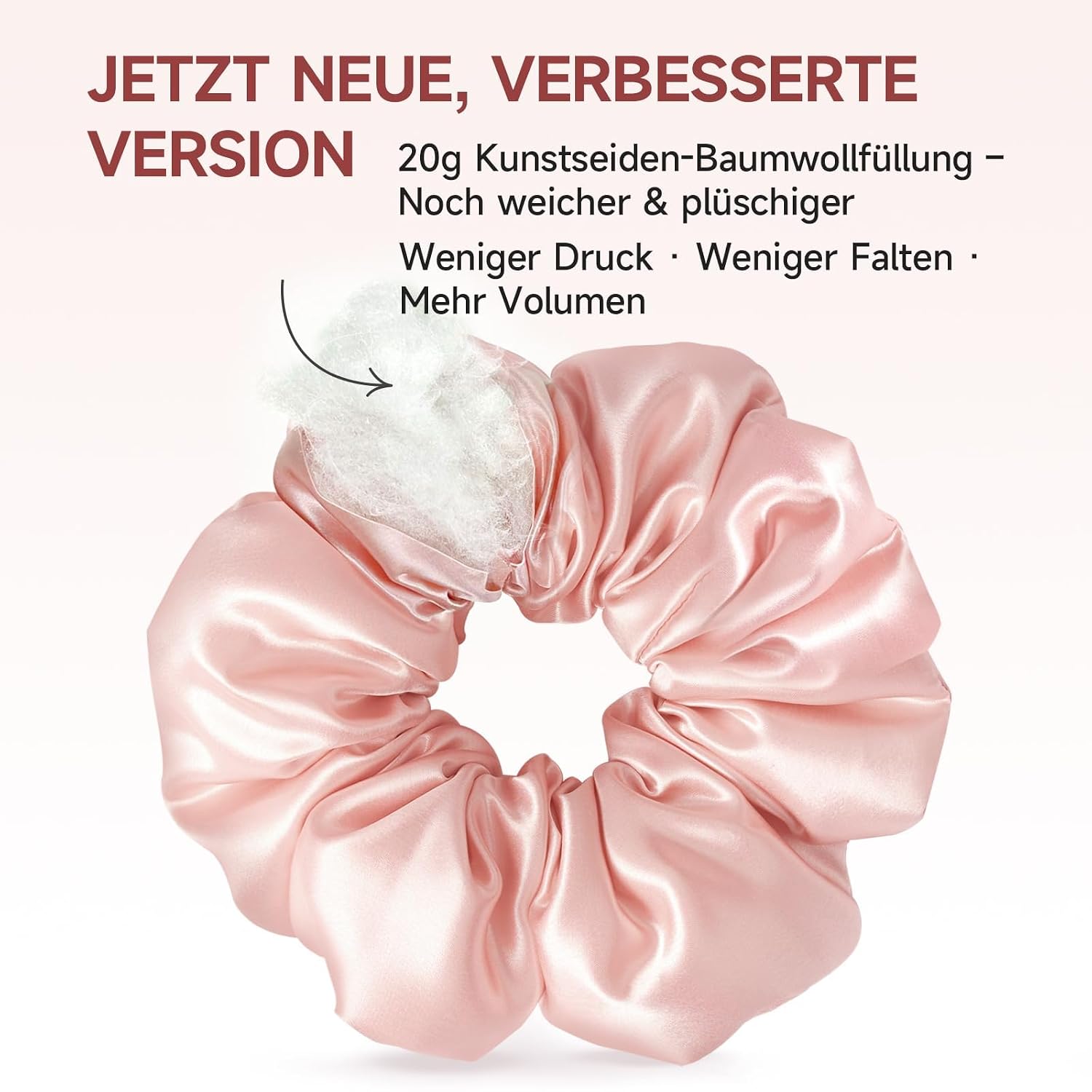 Detalle de Umisleep Upgraded XXL Oversized Maulbeerseide Scrunchies – 2er-Set (Champagner & Rosé) für langes, dickes Haar