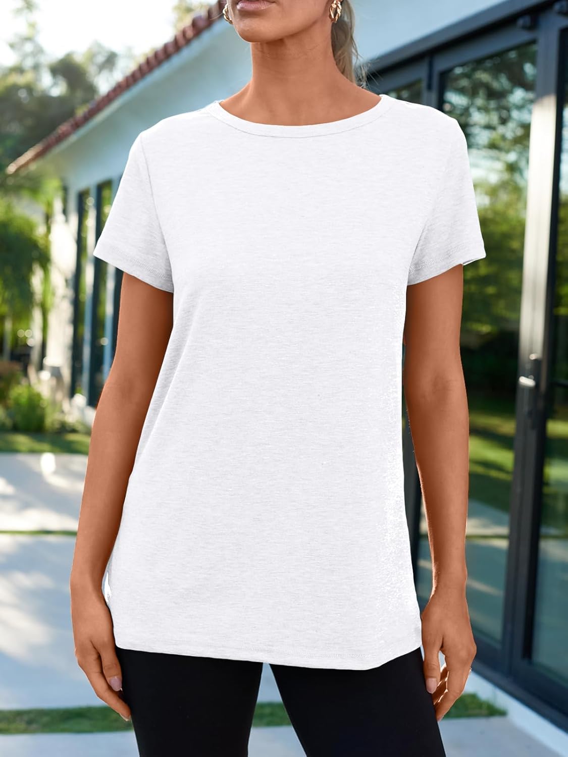 Thumbnail 1 de AUTOMET Women’s Soft Basic Short Sleeve T-Shirt (82% Polyester Blend) for Everyday Summer Wear