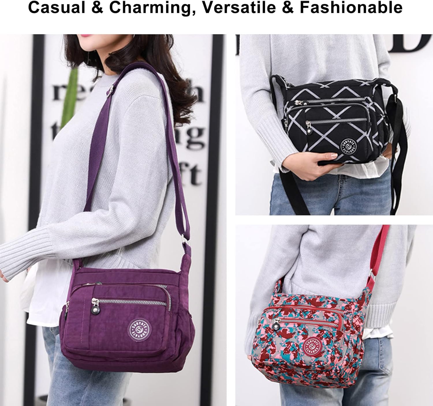 Thumbnail 6 de Milky Way Nylon Crossbody Bag, Waterproof