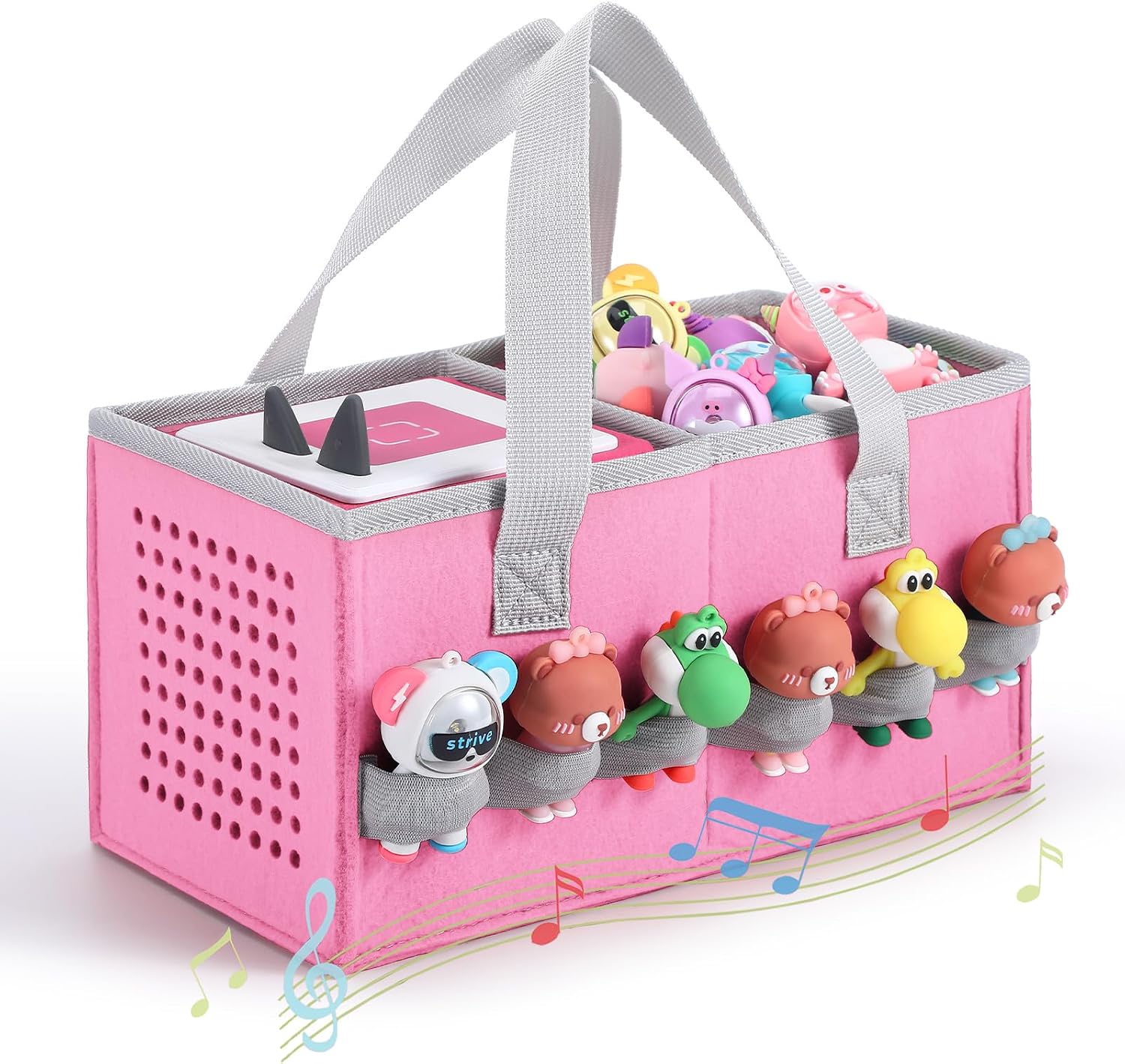 Detalle de Piaclen Carrying Case for Toniebox Audio Player & Figurines Starter Set (Felt Organizer Bag, Pink)