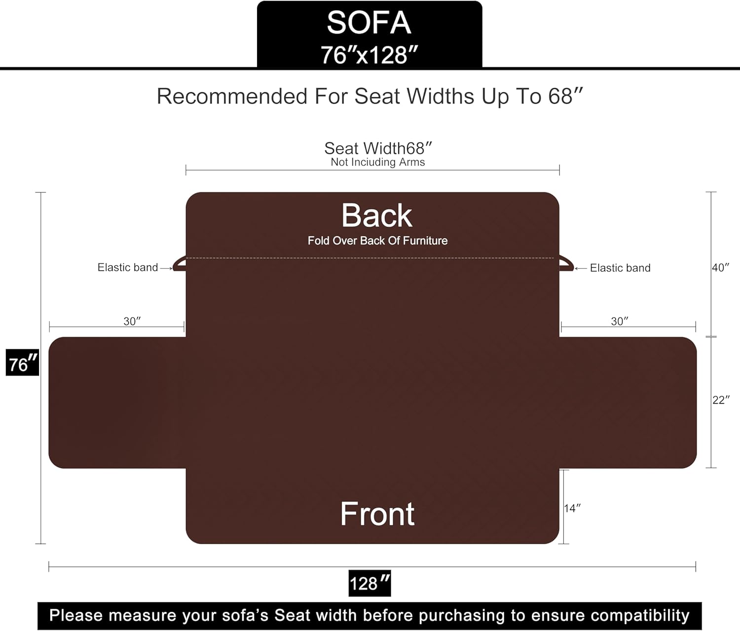 Thumbnail 5 de U-NICE HOME Reversible Sofa Cover 68" 🛋