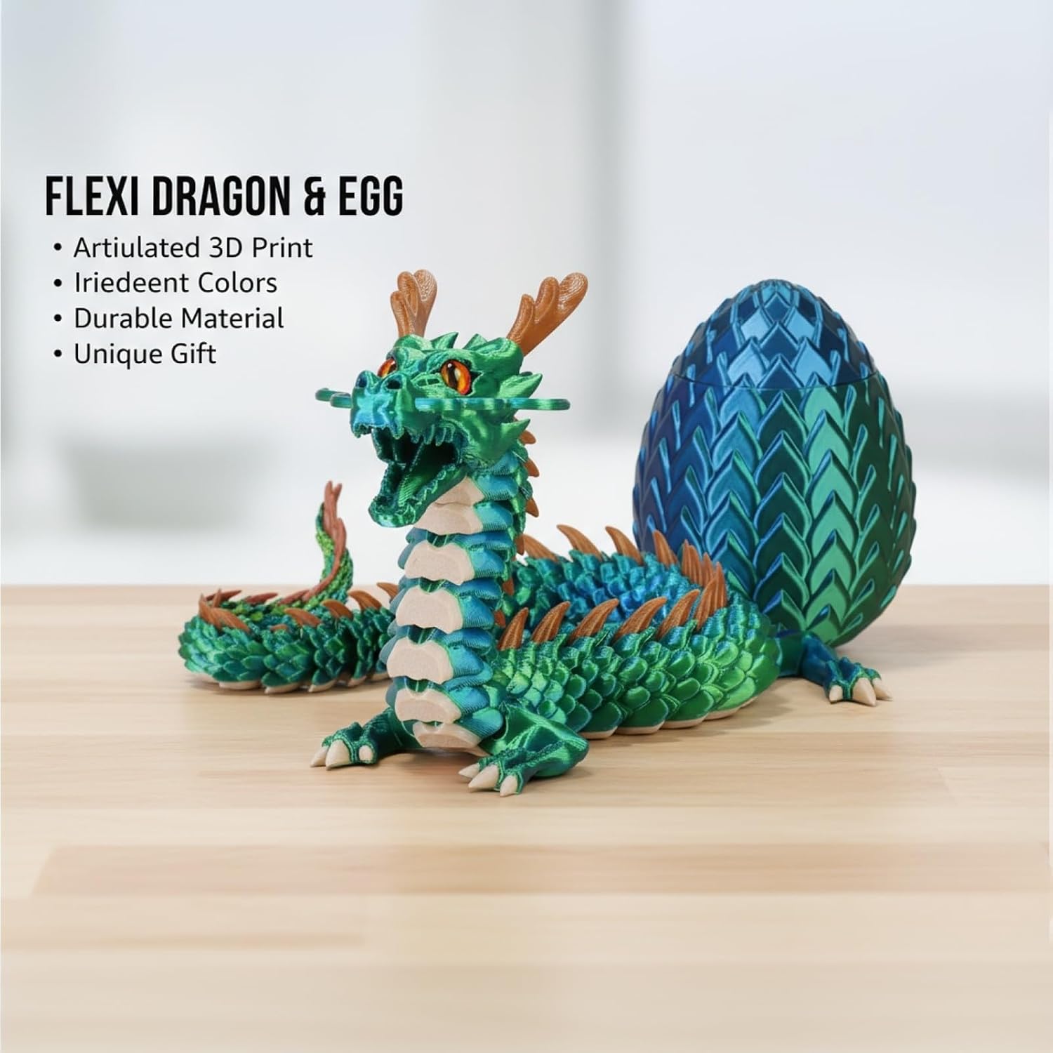 Detalle 2 de 17.8-Inch 3D-Printed Dragon Egg Fidget Toy with Articulated Design and Hidden Storage