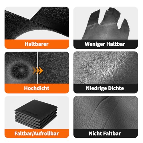 Detalle de Stepwaver Bodenschutzmatte 160x75 cm – Schalldämmend, 4 mm, für Laufband und mehr