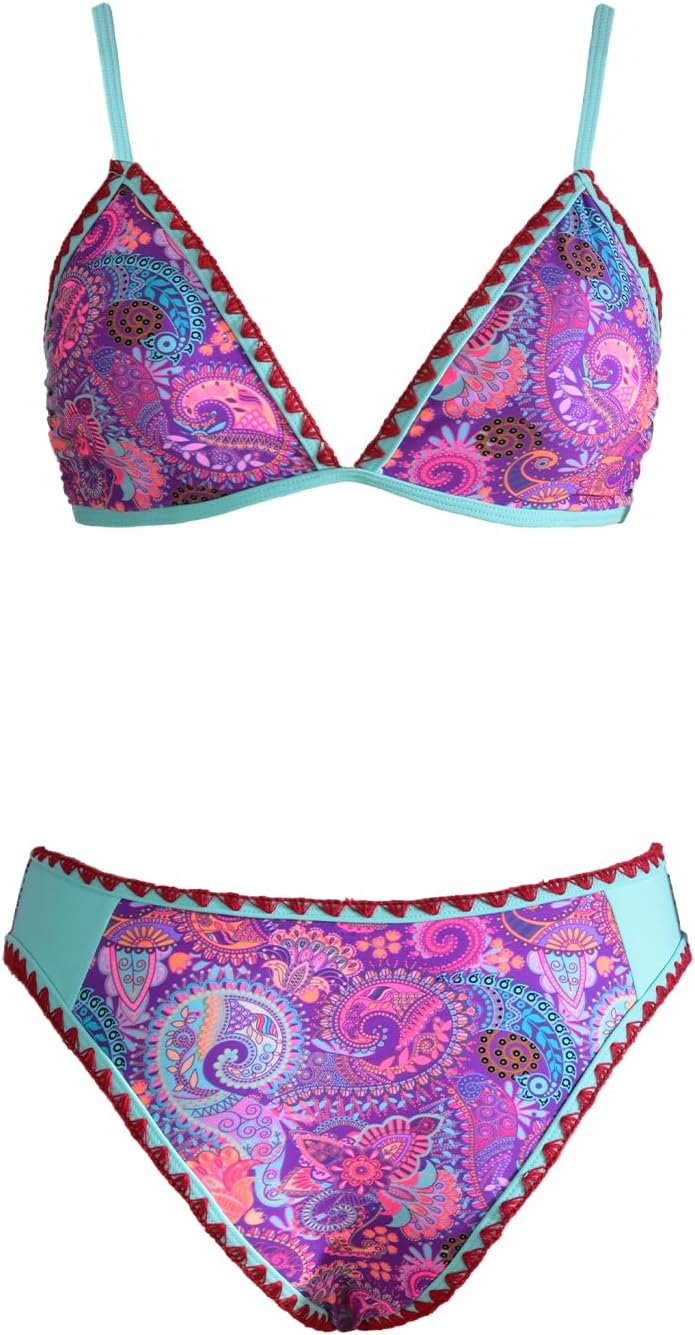 Thumbnail 4 de Maillot de bain deux pièces femme Triangle Cheeky Paisley Shell cousu – design boho