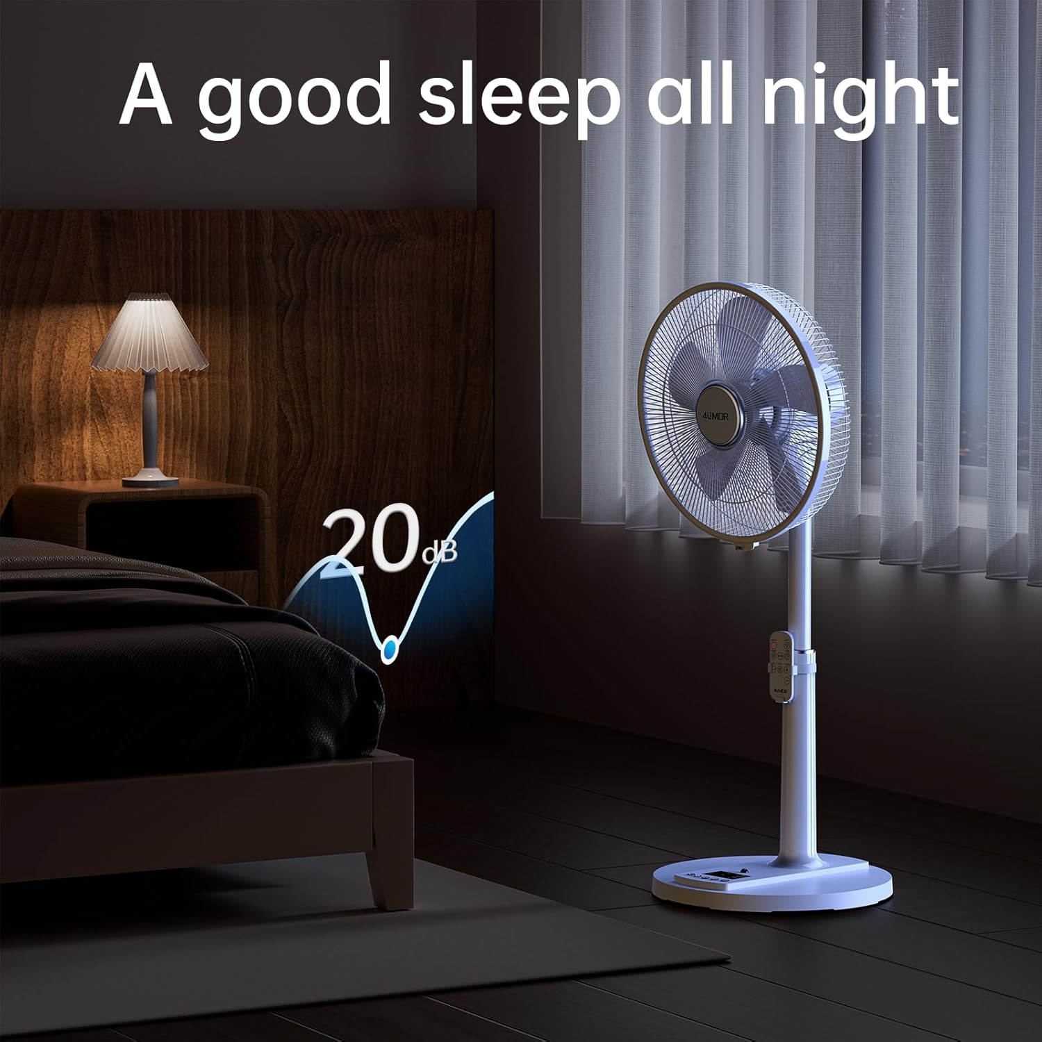 Thumbnail 2 de 4UMOR Ventilateur sur pied ultra silencieux 20 dB 2772 m³/h avec télécommande 2772 m³/h, moteur DC brushless et oscillation