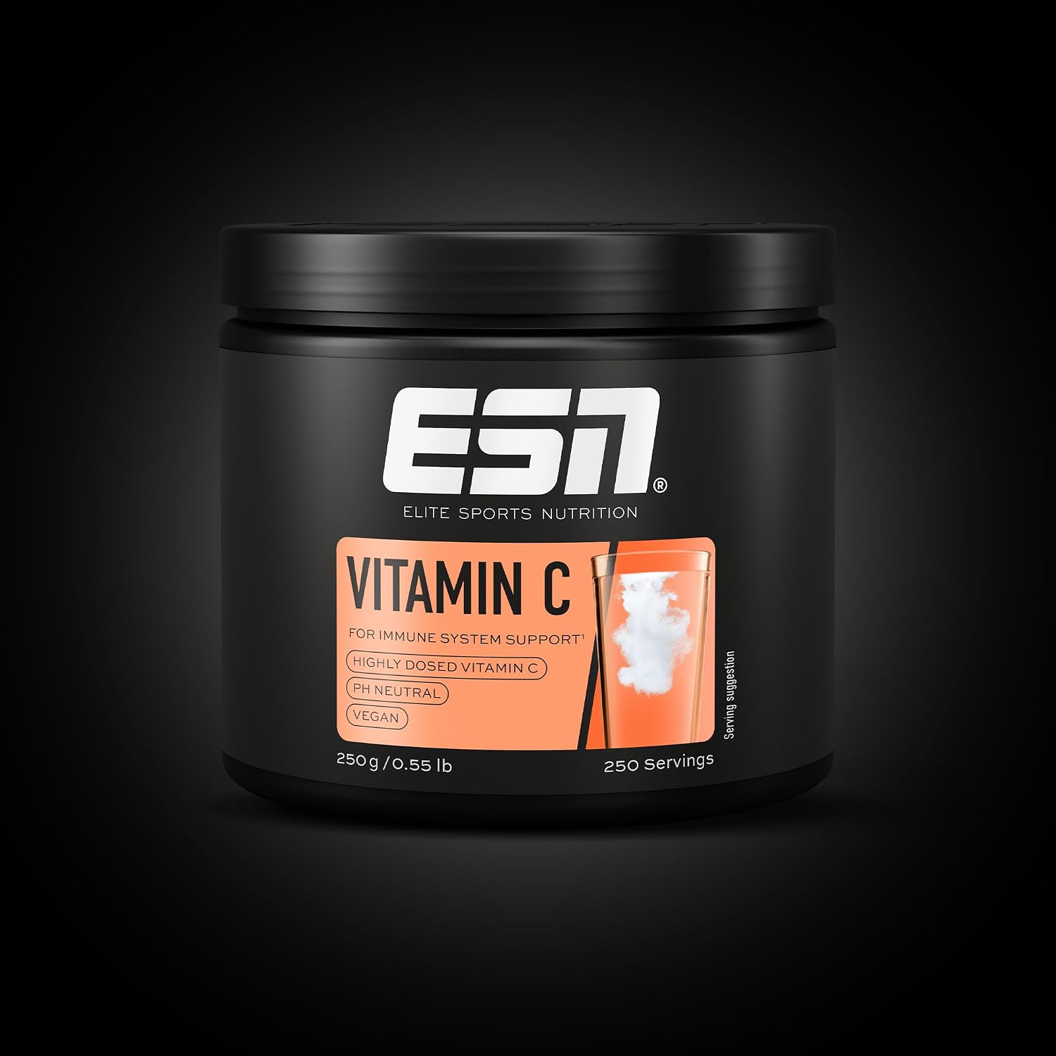 Detalle 2 de ESN Vitamine C, poudre 250 g – vitamine C tamponnée au calcium, soluble et vegan, fabriquée en Allemagne