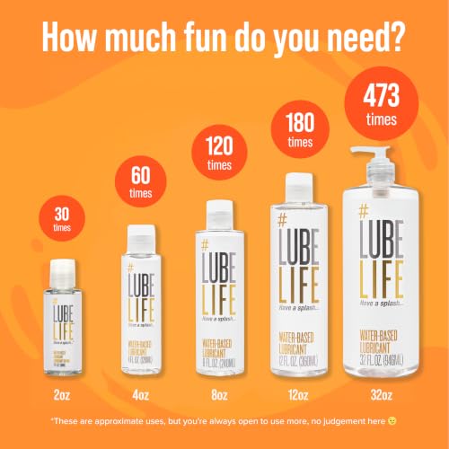 Detalle de LubeLife Water-Based Lubricant — 8 fl oz Travel Size, Toy-Safe & Non-Staining