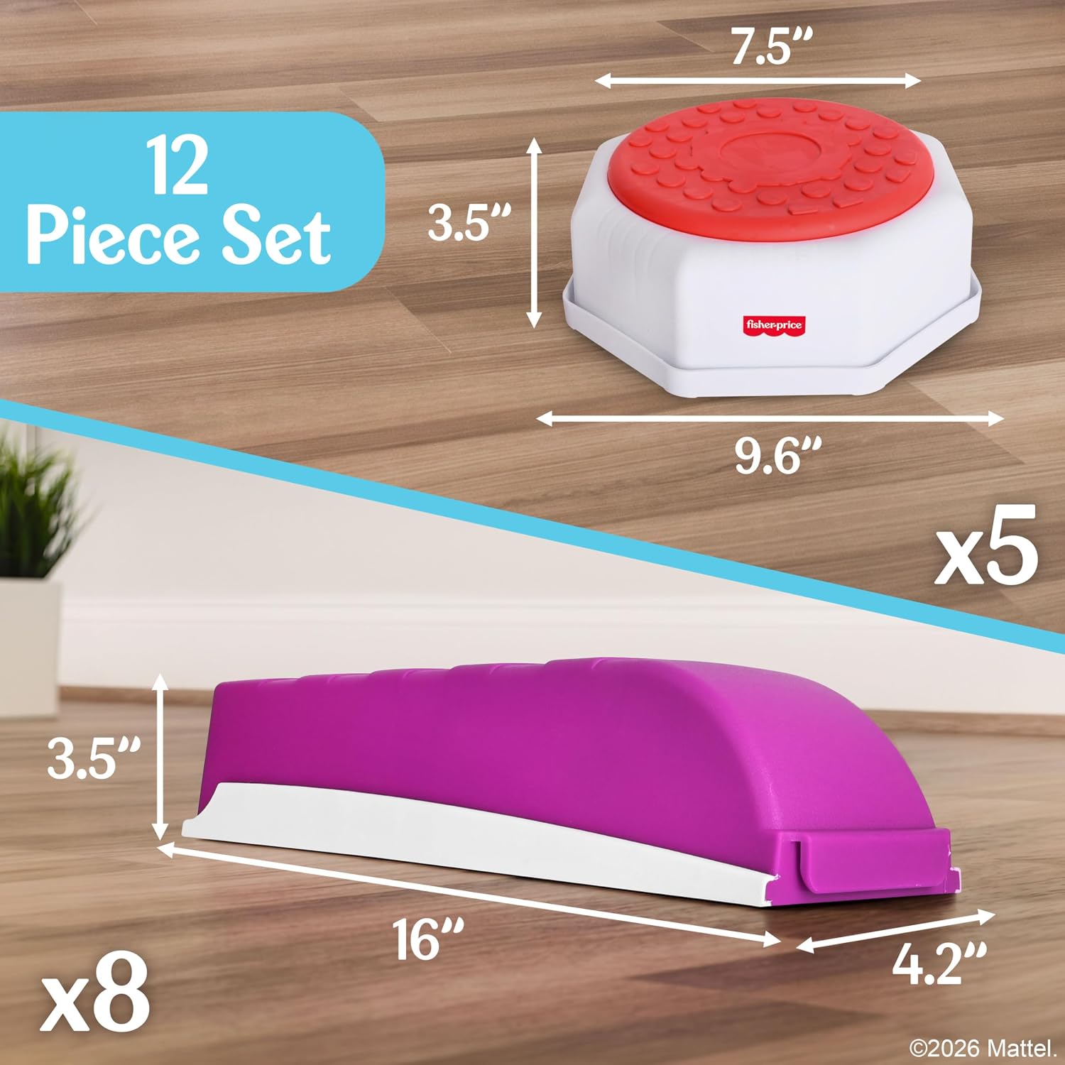 Detalle de Fisher-Price™ Toy Balance Beam: 13-Piece Obstacle Course for Active Play
