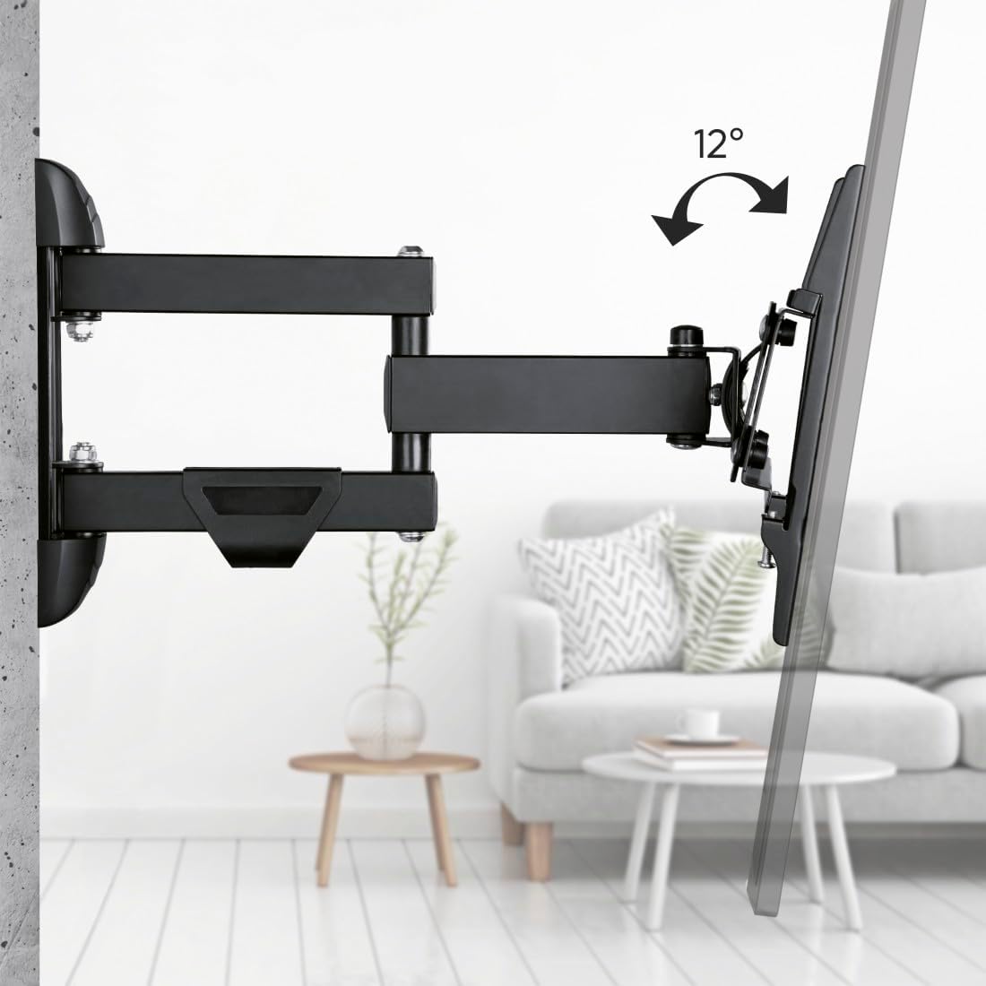 Thumbnail 4 de Hama schwenkbare & neigbare TV-Wandhalterung (ausziehbar) für 19–50 Zoll, VESA 50×50 bis 200×200, bis 25 kg – schwarz