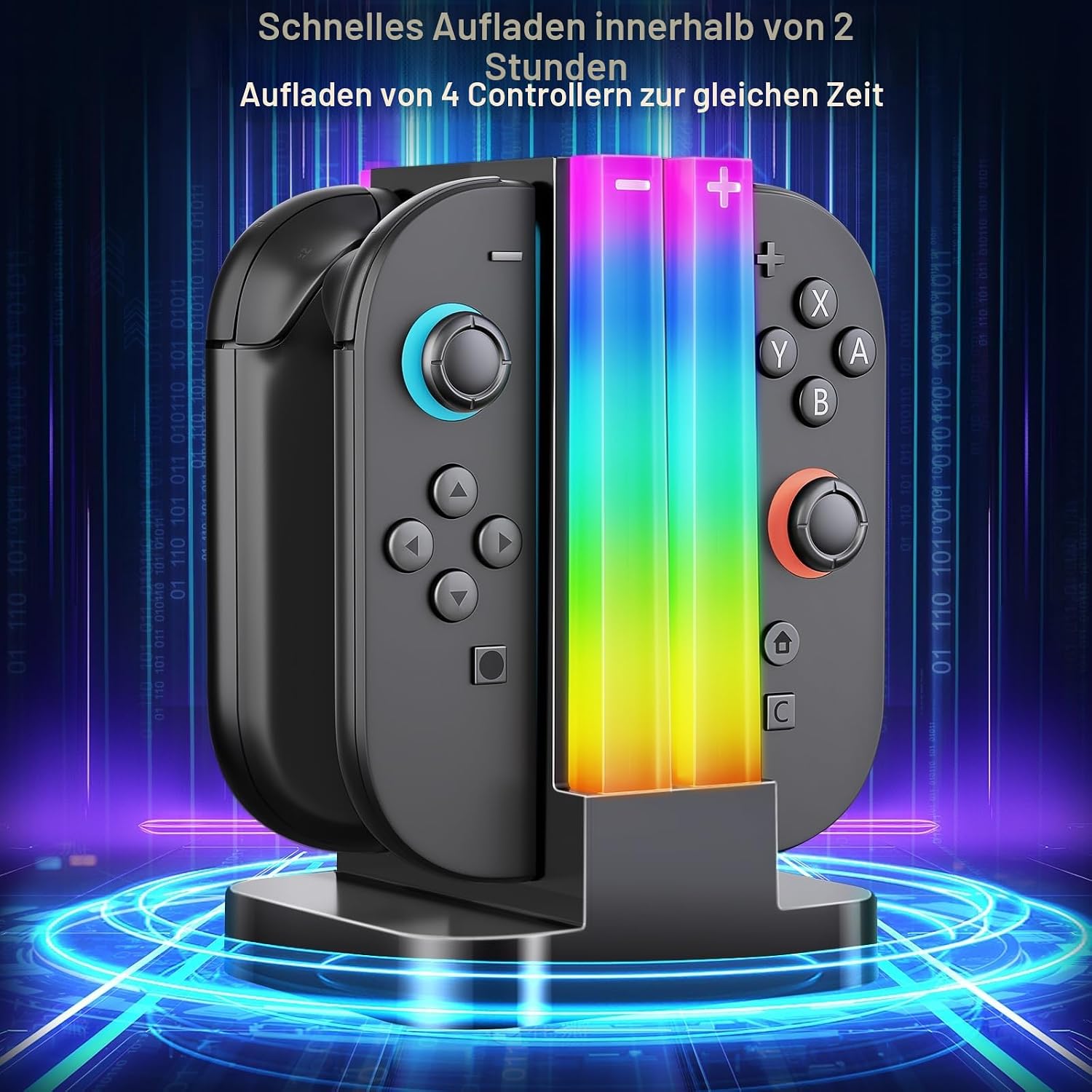 Thumbnail 6 de Wenocally Switch Controller-Ladestation mit 6 RGB-Modi