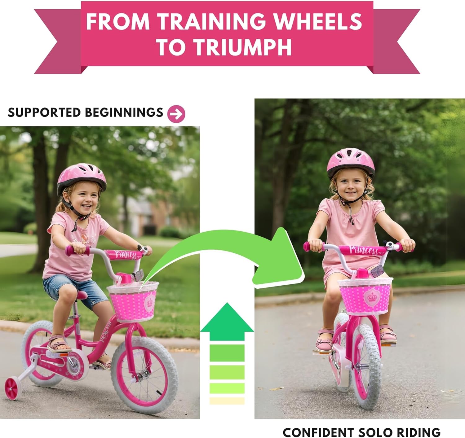 Thumbnail 4 de Bicystar Girls Bike for Toddlers (Ages 2–5) – 12/14/16 Inch Princess Kids Bike with Training Wheels, Basket & Sparkling Frame (Pink)