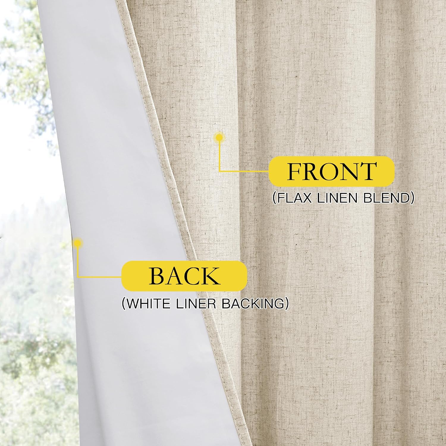 Thumbnail 4 de NICETOWN 84in Blackout Linen Curtains 🪟