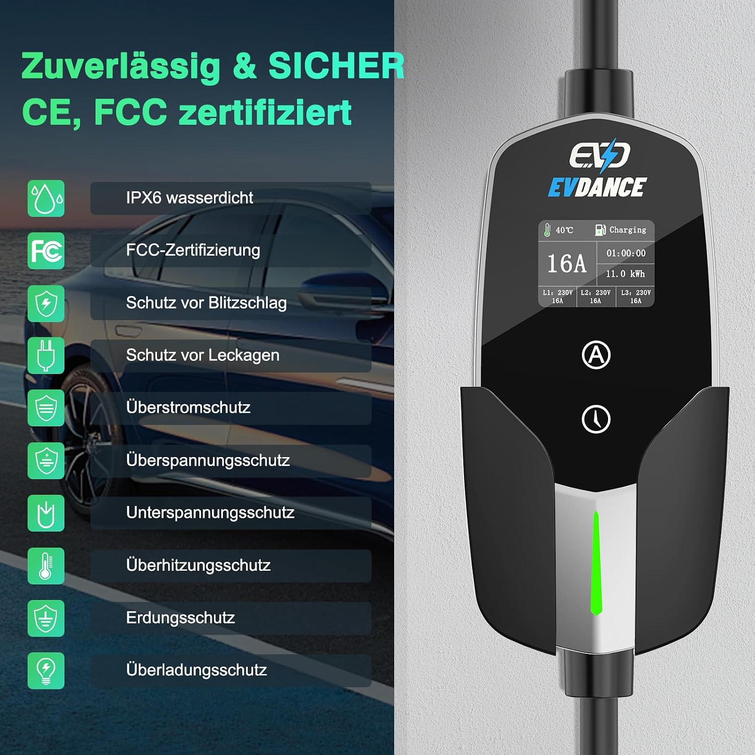 Detalle de EVDANCE Mobile Wallbox 11 kW