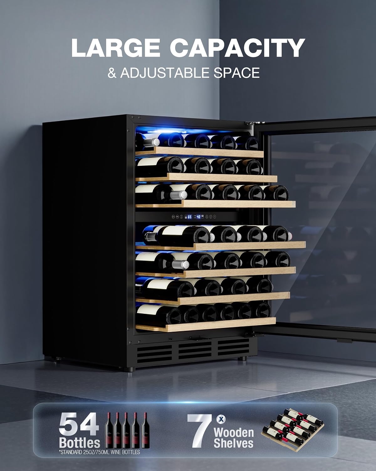 Detalle 2 de ICEVIVAL WC-04S 24-Inch Dual-Zone Wine Fridge, 55-Bottle Capacity