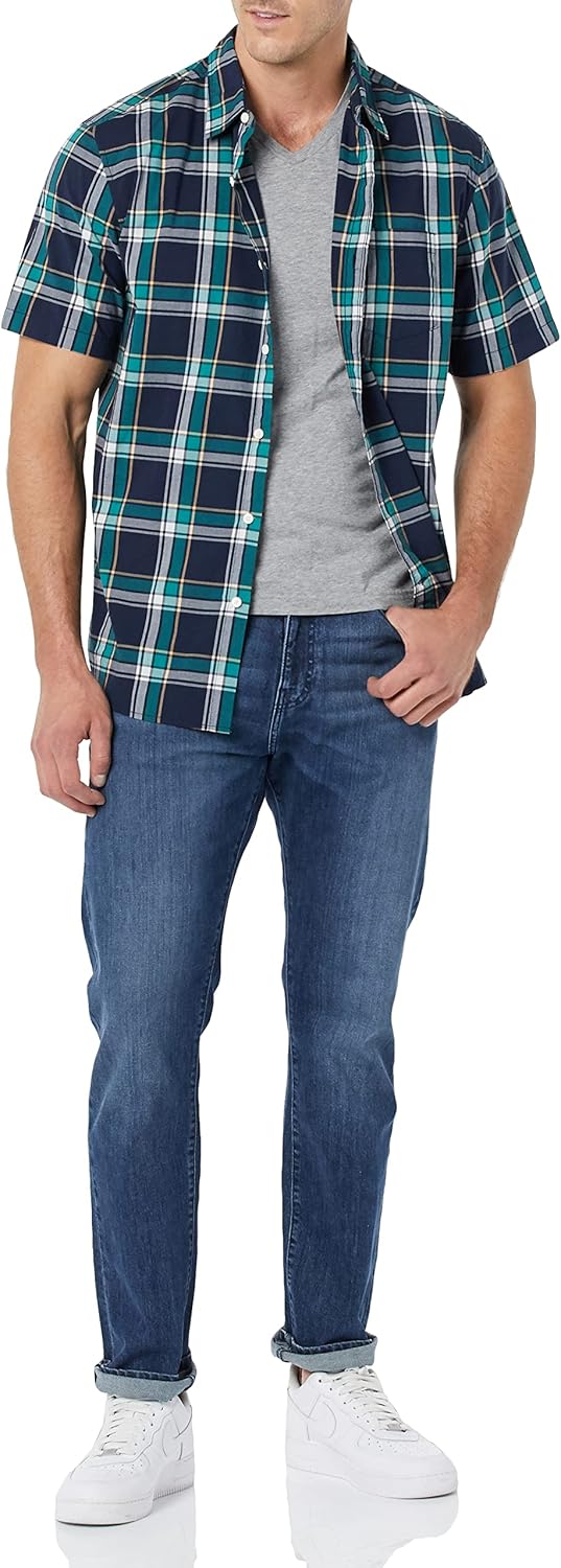 Thumbnail 3 de Amazon Essentials Men's Short-Sleeve Stretch Poplin Shirt (Big & Tall) review